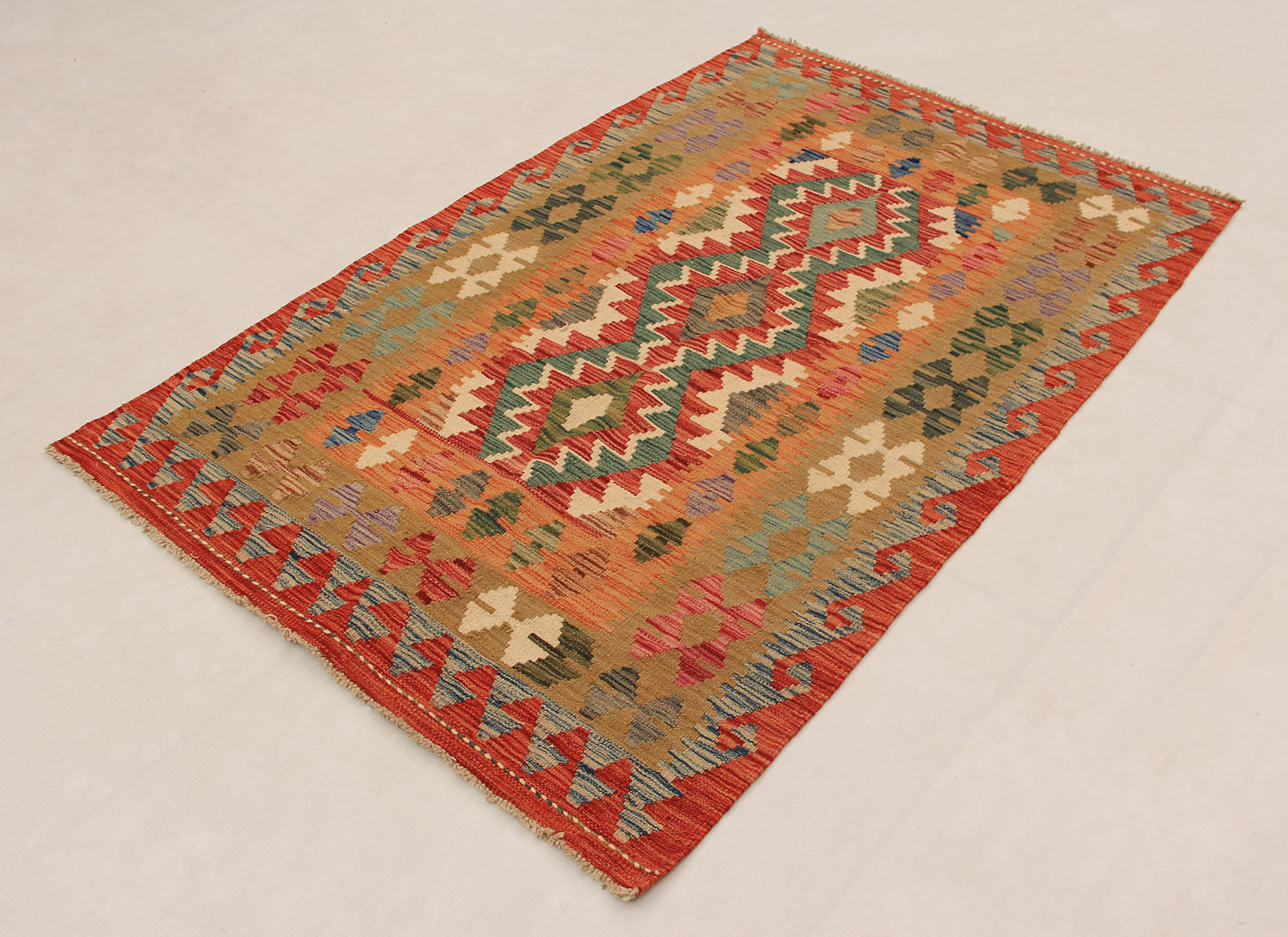 3' X 5' Multy Handmade Veggie Dye Kilim Rug Rectangular