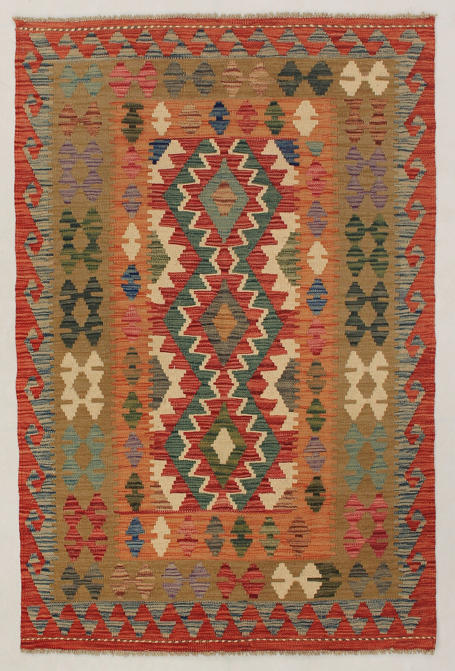 3' X 5' Multy Handmade Veggie Dye Kilim Rug Rectangular