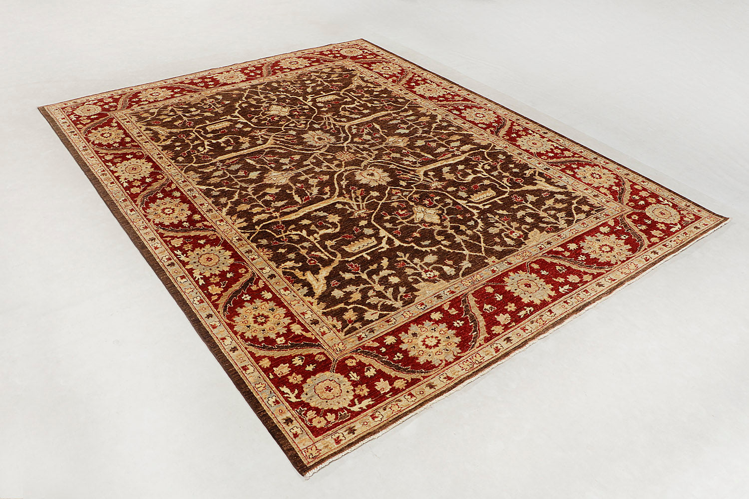 Ziegler Persian Hand Knotted Wool Rug Brown 8' x 10'