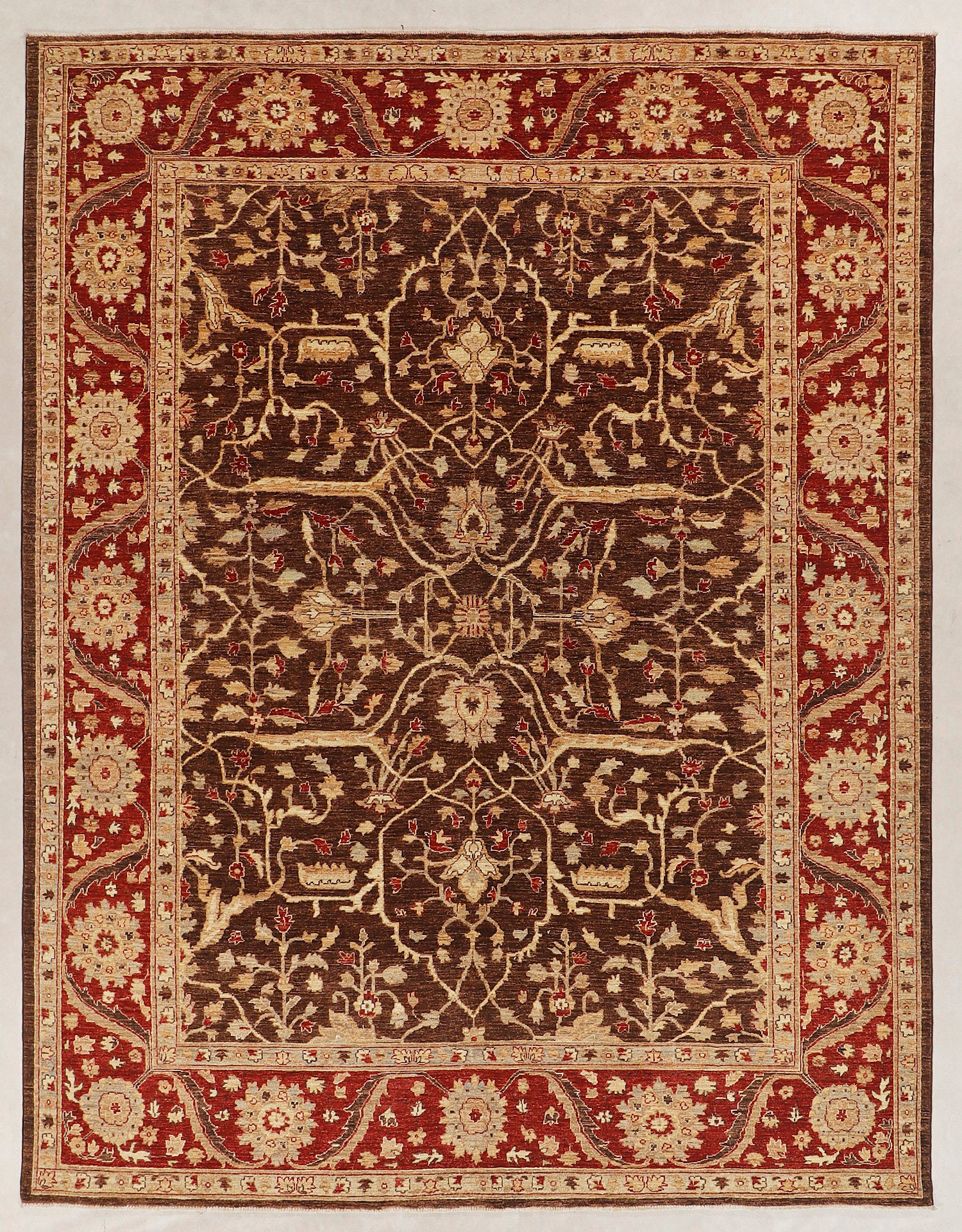 Ziegler Persian Hand Knotted Wool Rug Brown 8' x 10'