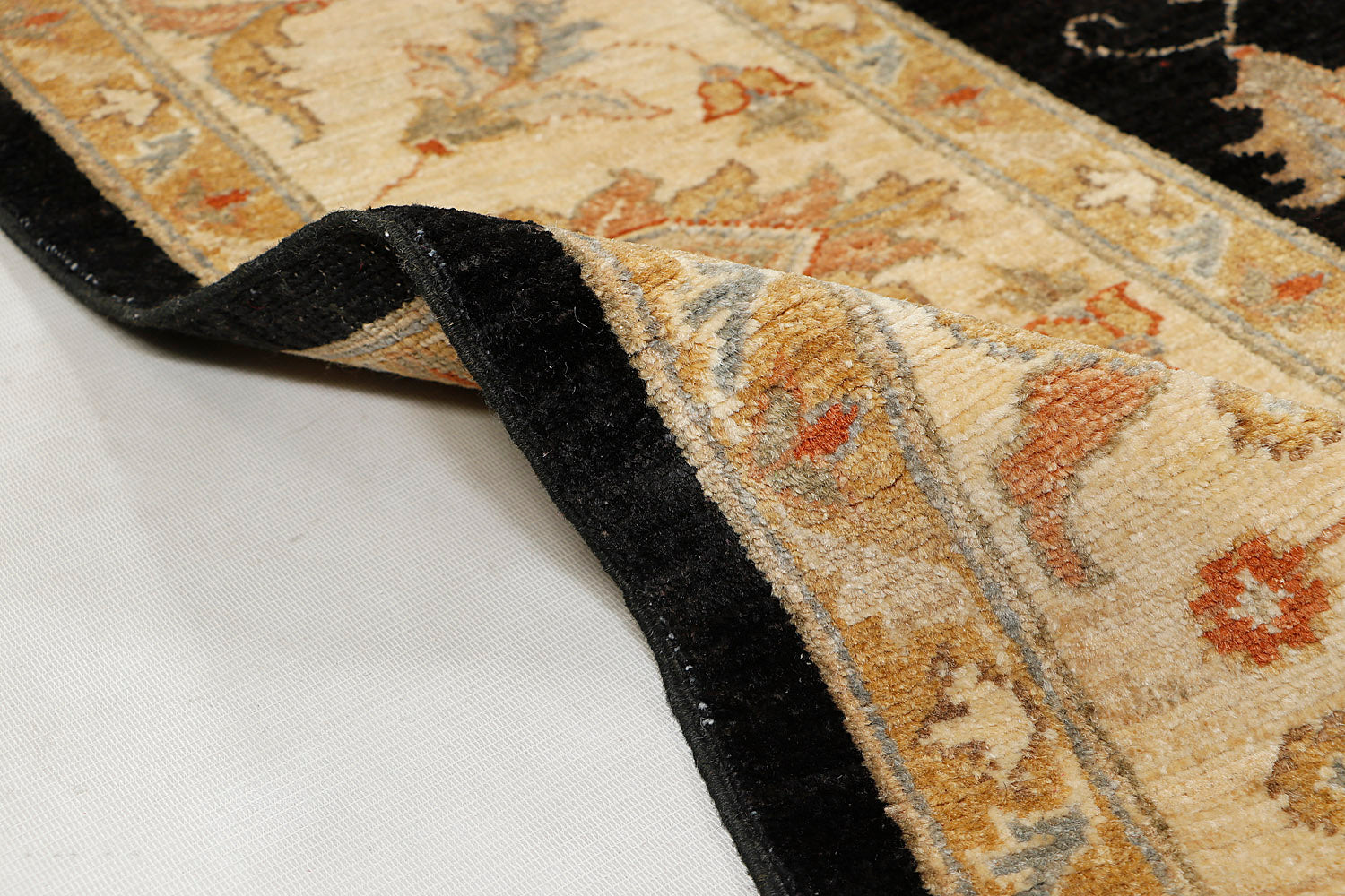6' x 9' Black Handmade Persian Rug ZIEGLER Rectangular