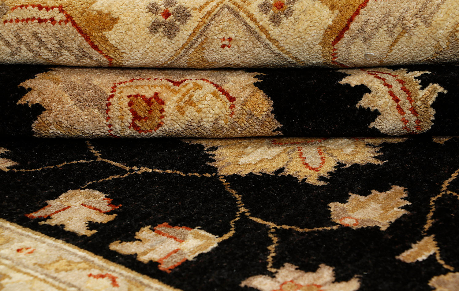 Ziegler Persian Hand Knotted Wool Rug Black 4'6" x 6'6"