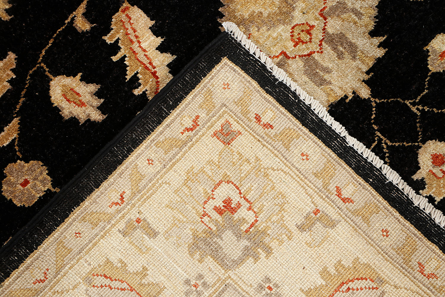 Ziegler Persian Hand Knotted Wool Rug Black 4'6" x 6'6"