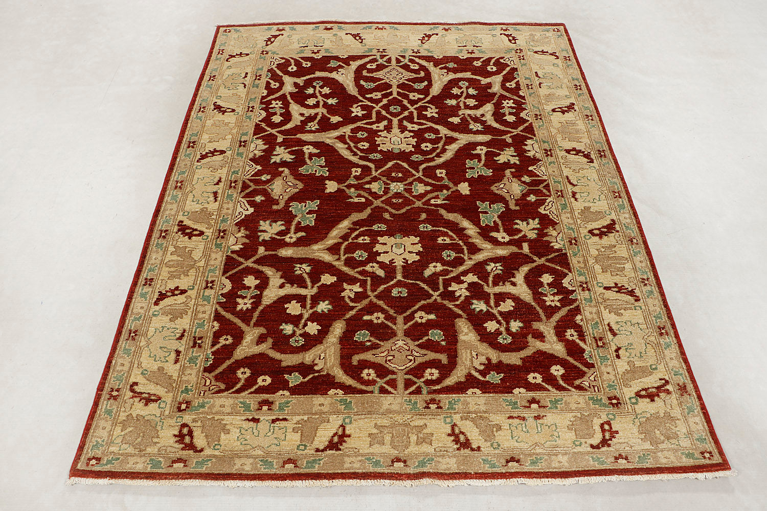 Ziegler Persian Hand Knotted Wool Rug Red 4'6" x 6'6"
