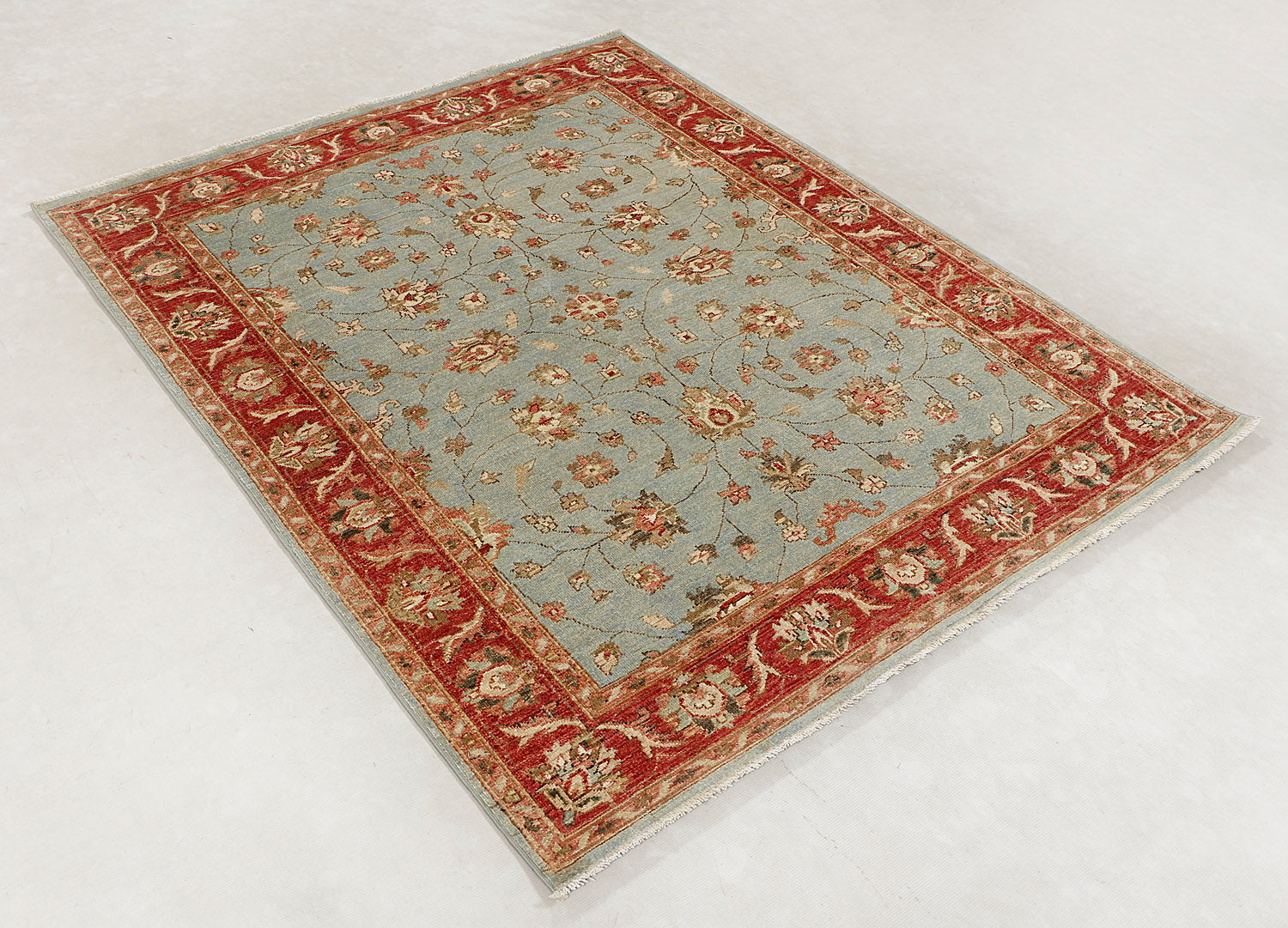 Ziegler Persian Hand Knotted Wool Rug Aqua
