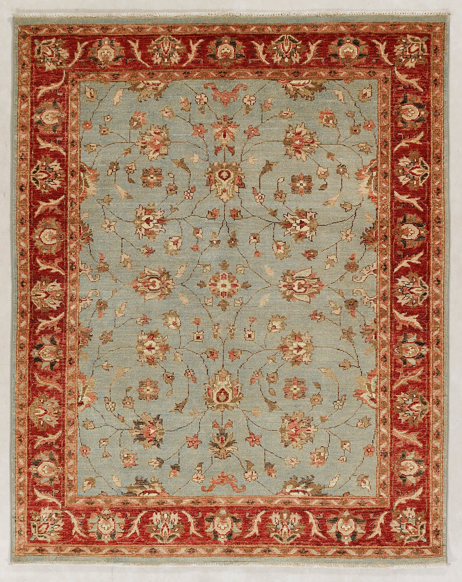 Ziegler Persian Hand Knotted Wool Rug Aqua