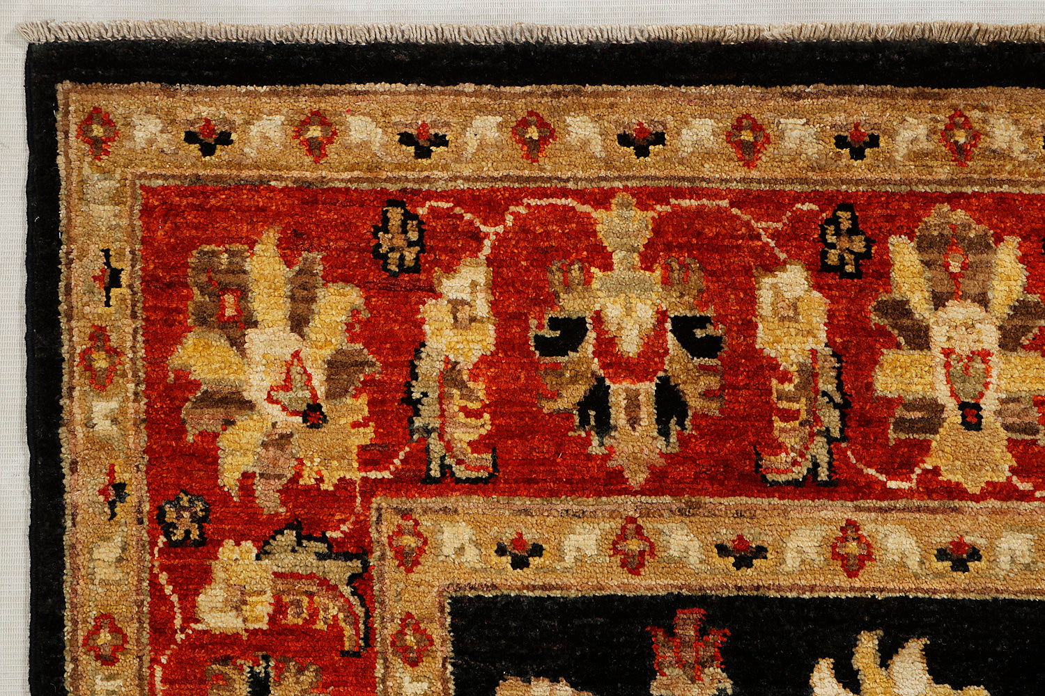 Ziegler Persian Hand Knotted Wool Rug Black 5' x 7'