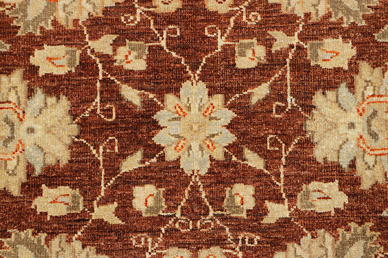 Ziegler Persian Hand Knotted Wool Rug Brown 5' x 7'