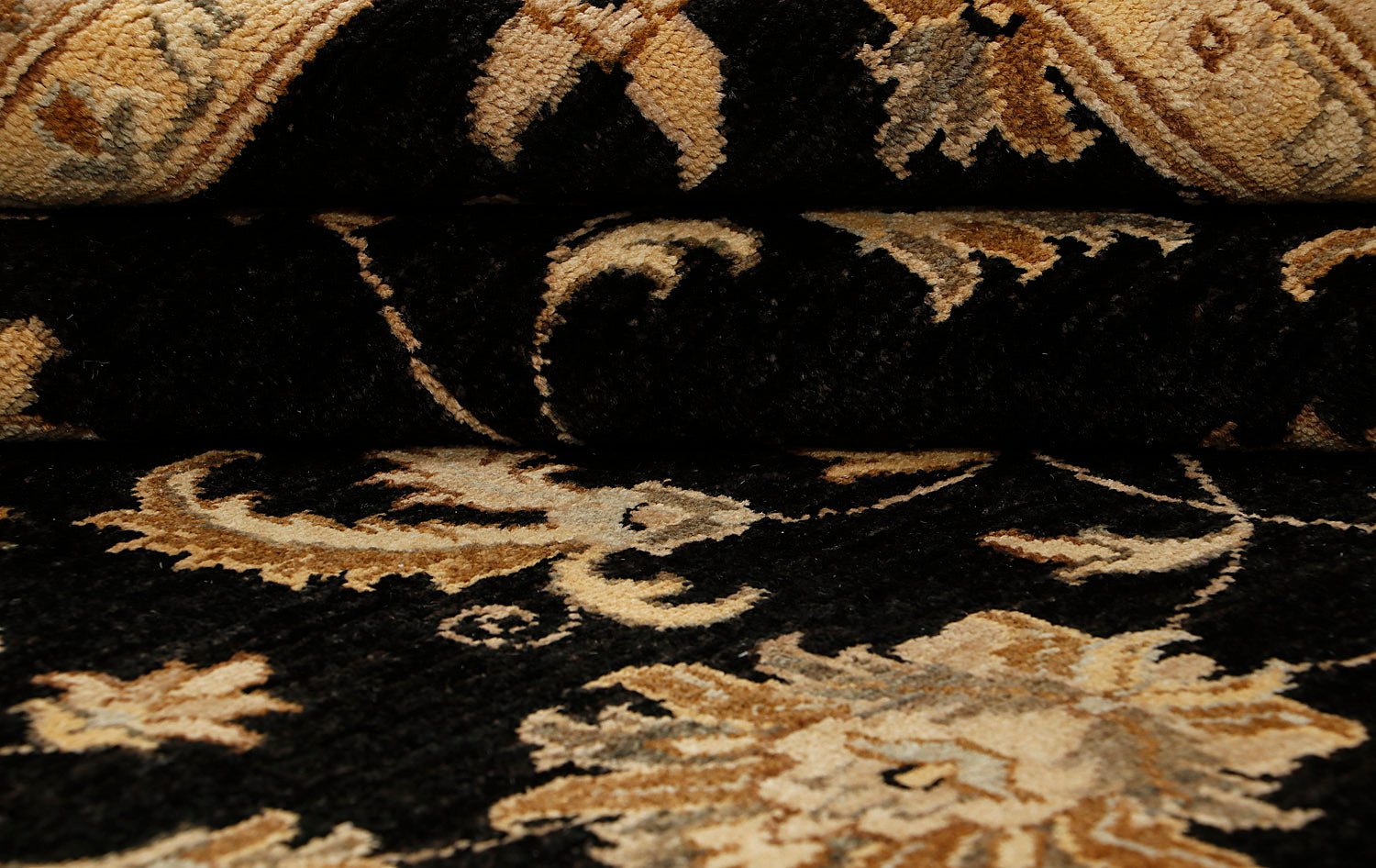 Ziegler Persian Hand Knotted Wool Rug Black 4'6" x 6'6"