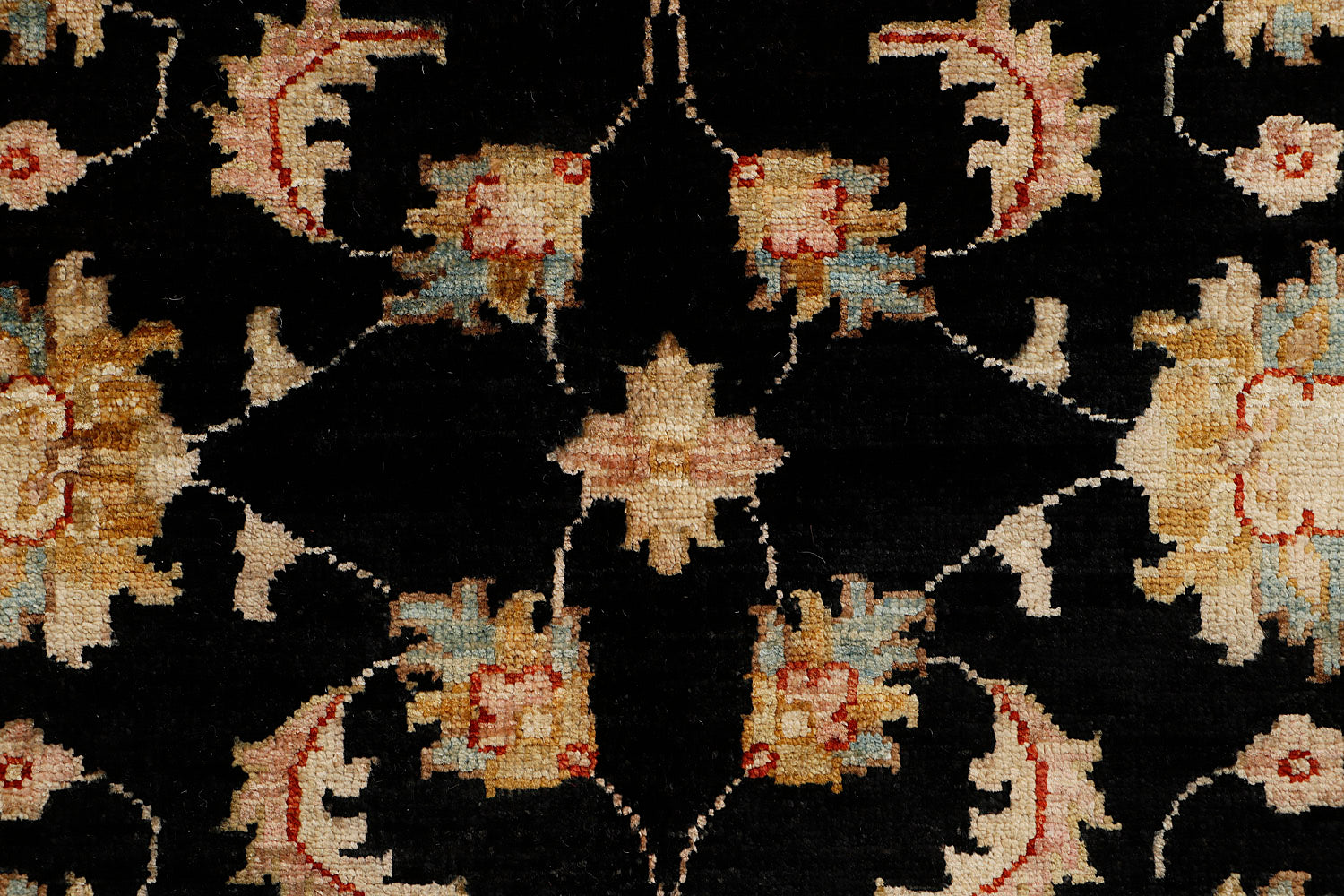 4' x 6' Black Handmade Persian Rug ZIEGLER Rectangular