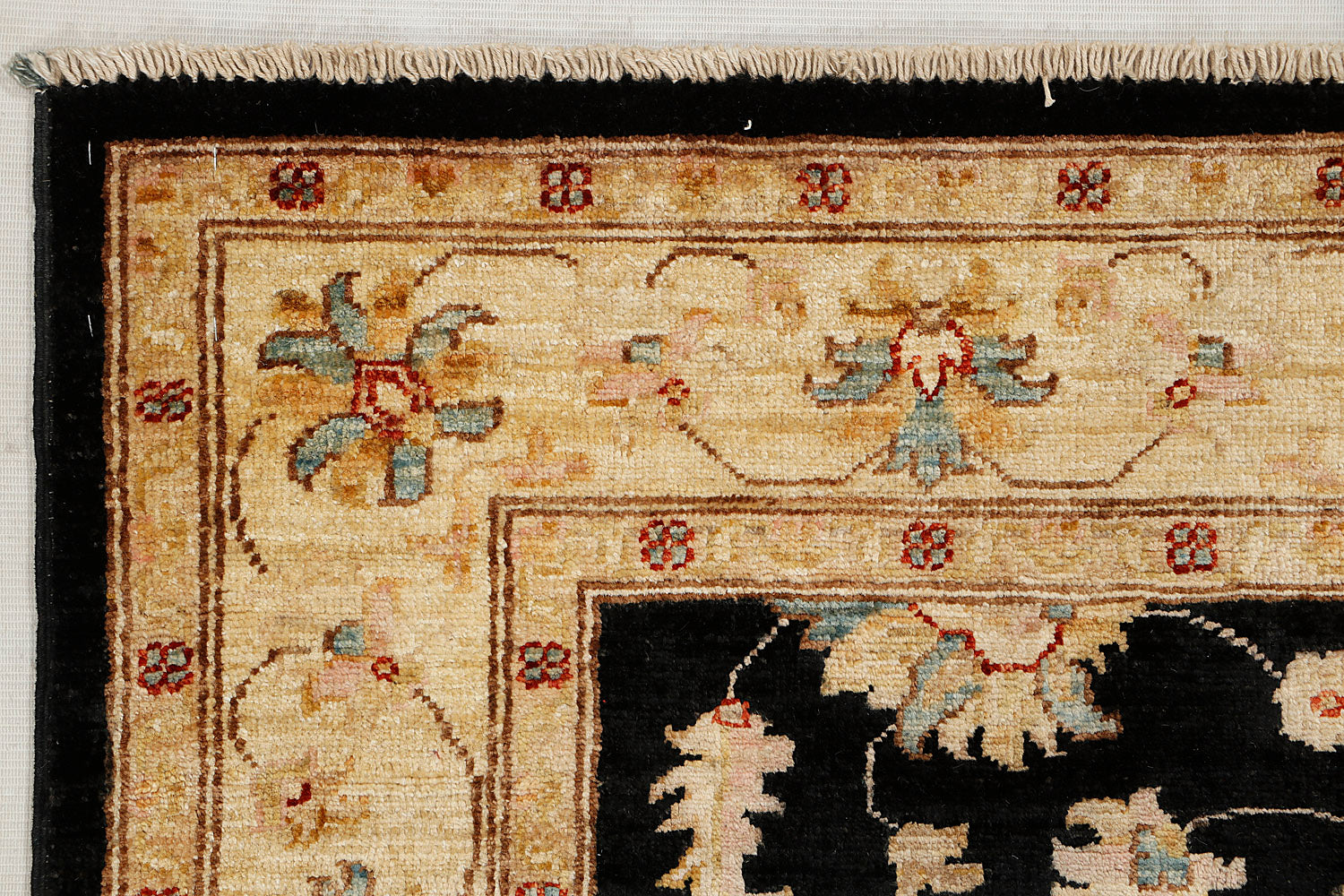 4' x 6' Black Handmade Persian Rug ZIEGLER Rectangular