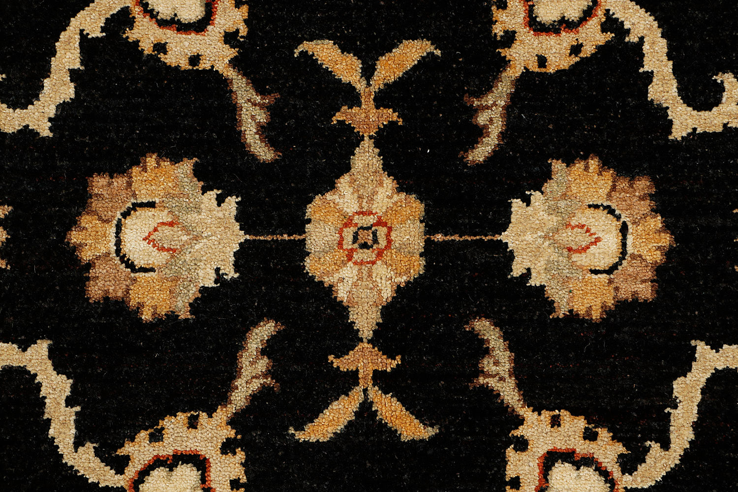 4' x 6' Black Handmade Persian Rug ZIEGLER Rectangular