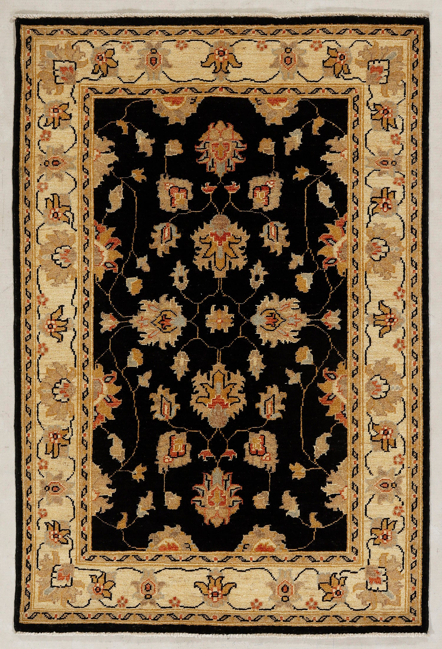 Ziegler Persian Hand Knotted Wool Rug Black 3' x 5'