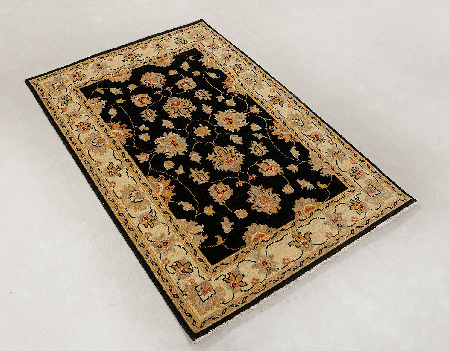Ziegler Persian Hand Knotted Wool Rug Black 3' x 5'