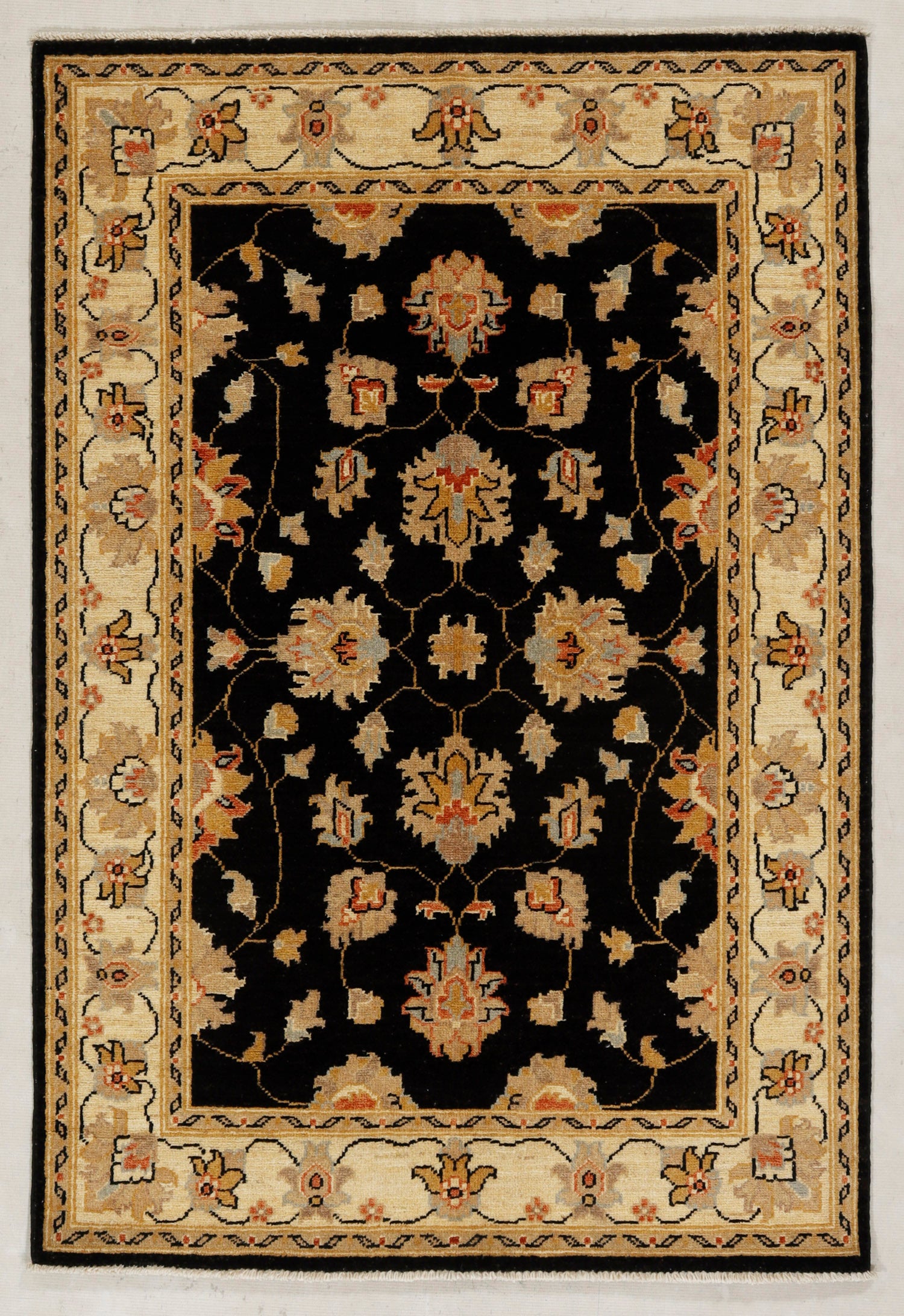 Ziegler Persian Hand Knotted Wool Rug Black 3' x 5'