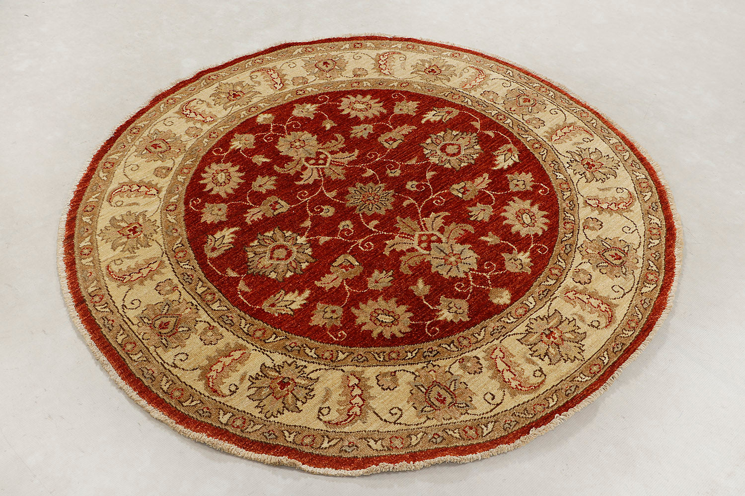 Ziegler Persian Hand Knotted Wool Square Rug Red 5' x 5'