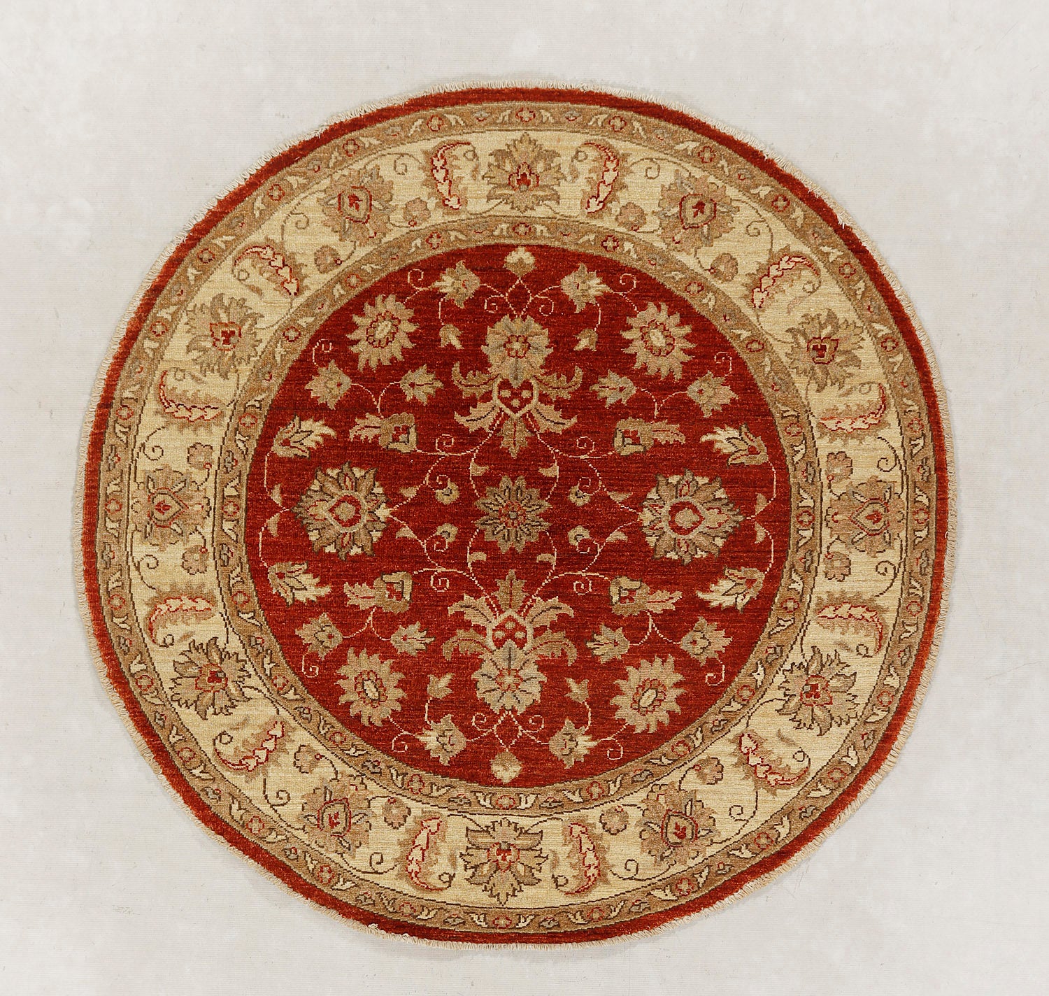 Ziegler Persian Hand Knotted Wool Square Rug Red 5' x 5'