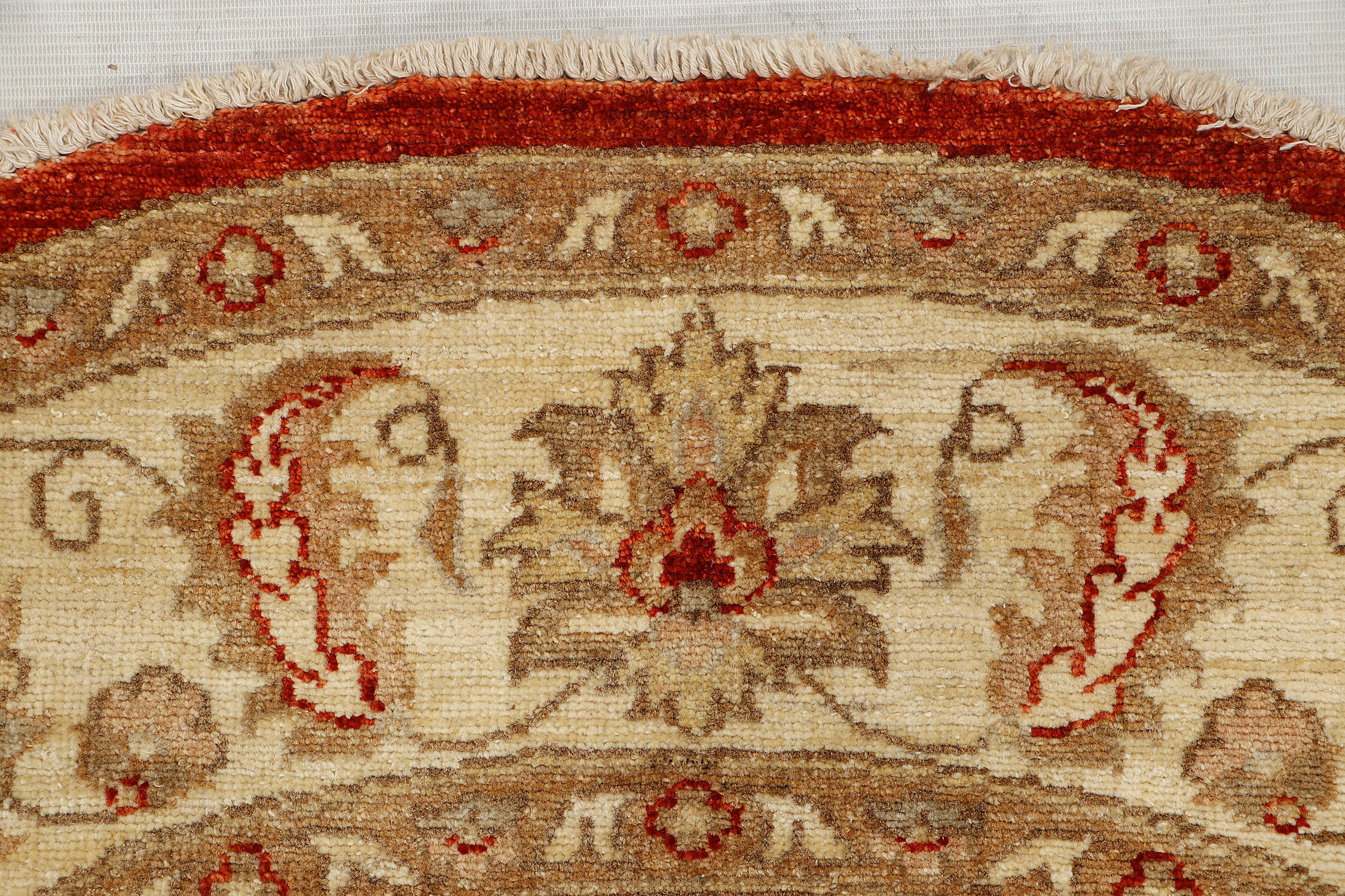 Ziegler Persian Hand Knotted Wool Square Rug Red 5' x 5'