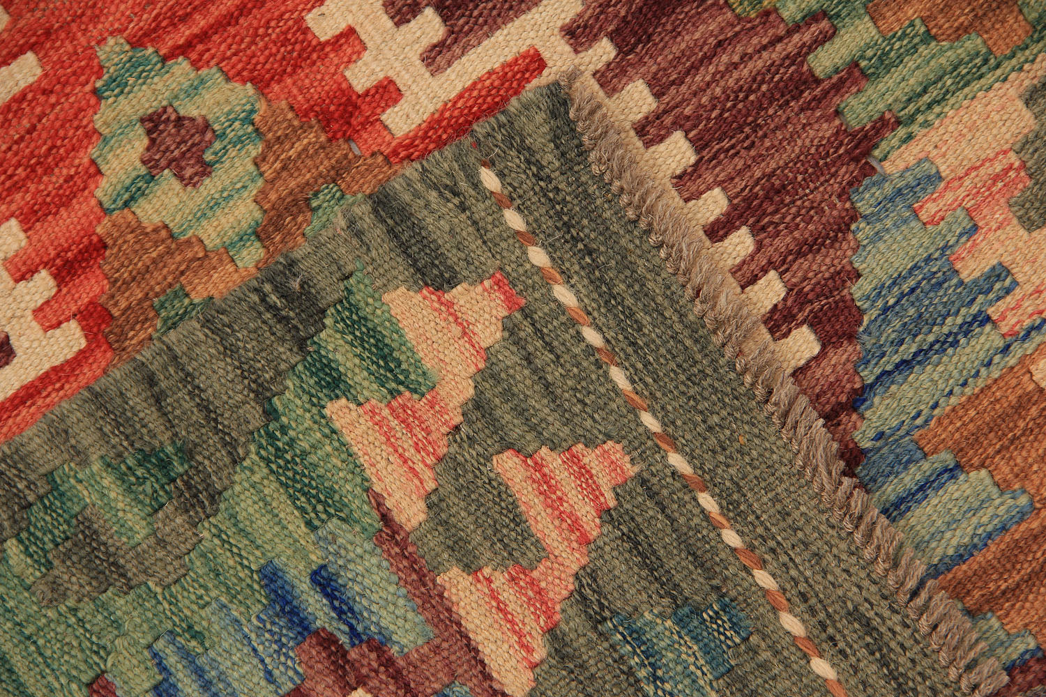 2' 6" x 8' Multy Handmade Veggie Dye Kilim Rug Runner