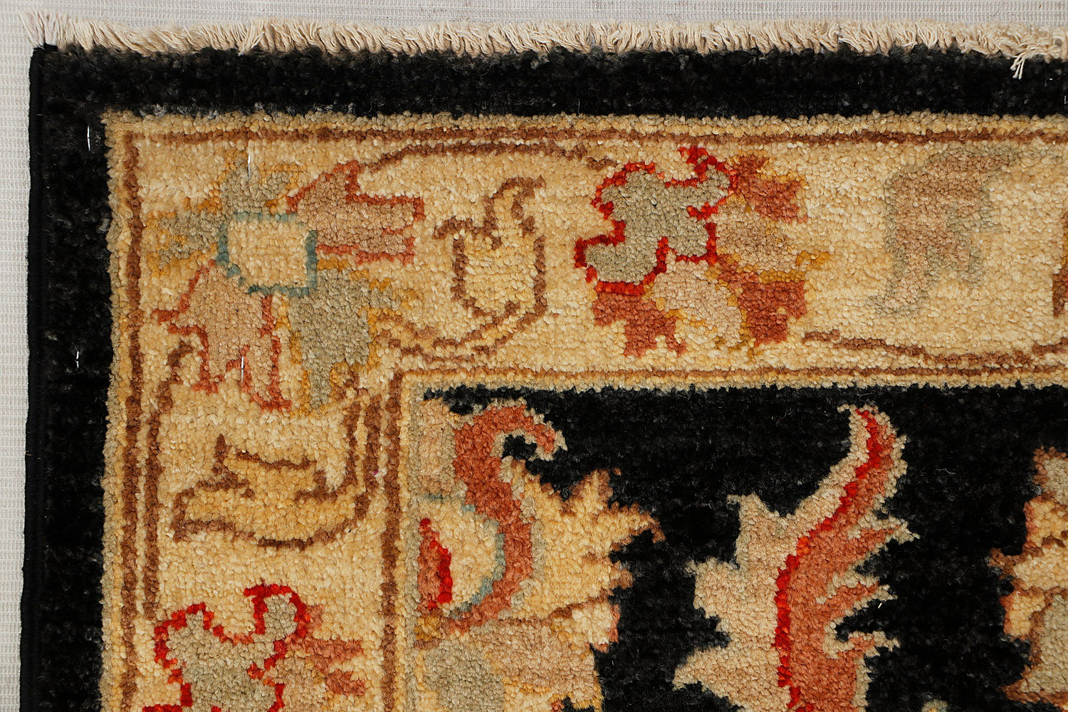 Ziegler Persian Hand Knotted Wool Runner Black 3' x 8'