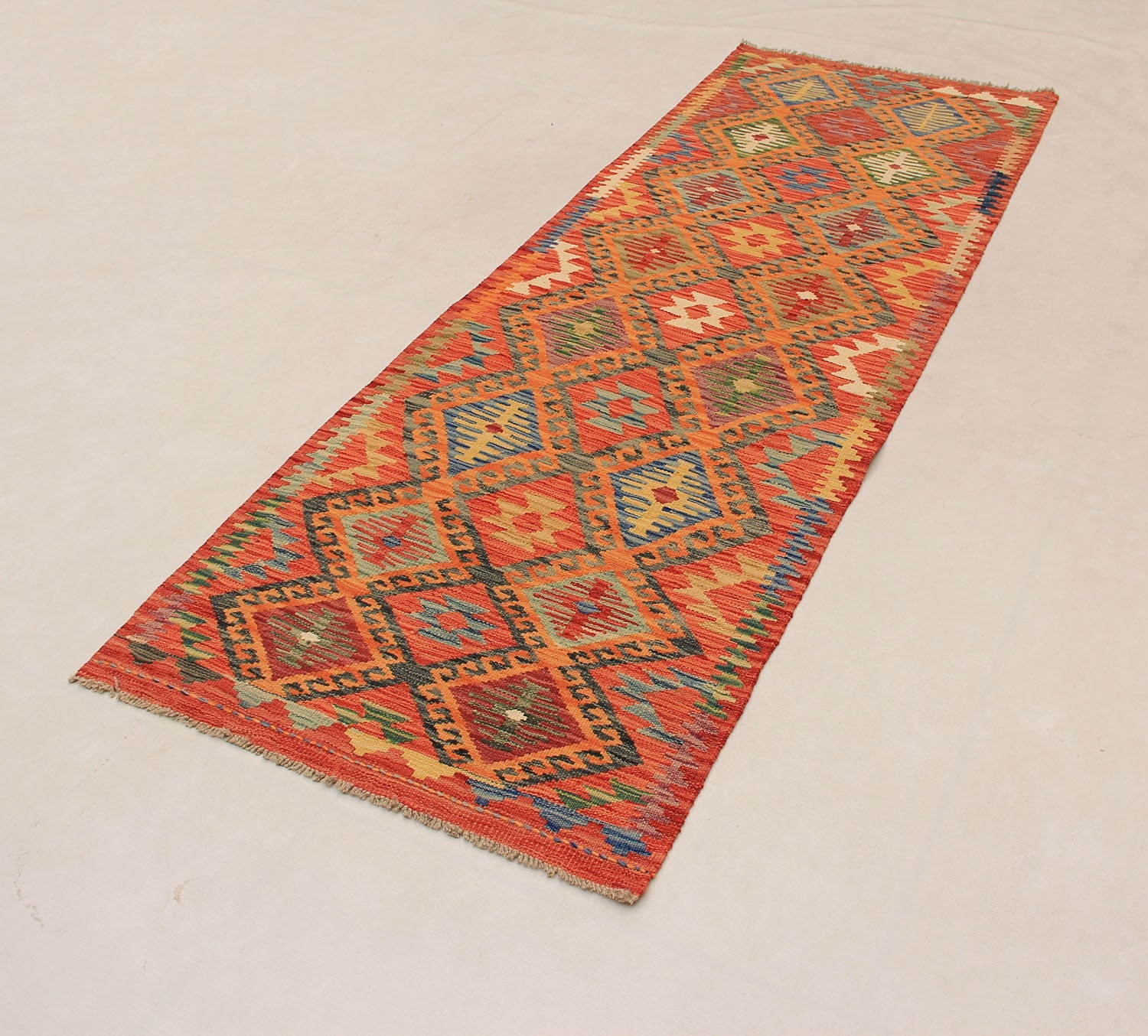 3' X 8' Multy Handmade Veggie Dye Kilim Rug Runner