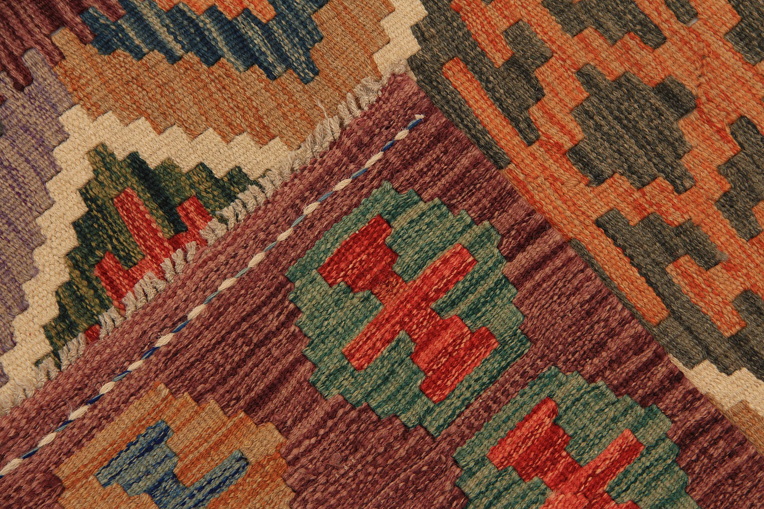 3' X 8' Multy Handmade Veggie Dye Kilim Rug Runner