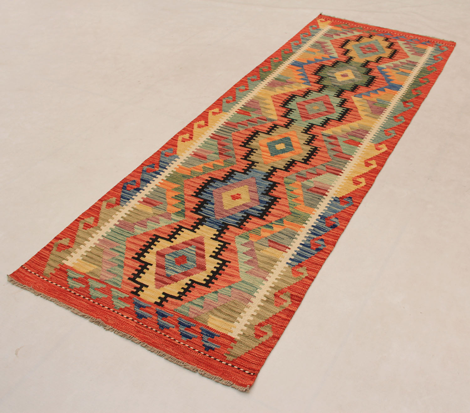 3' X 8' Multy Handmade Veggie Dye Kilim Rug Runner