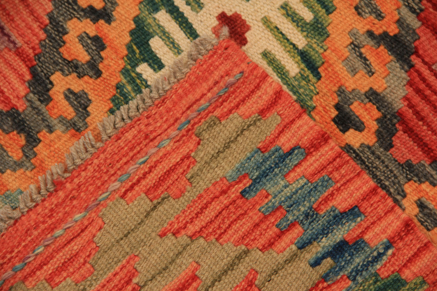 3' X 8' Multy Handmade Veggie Dye Kilim Rug Runner