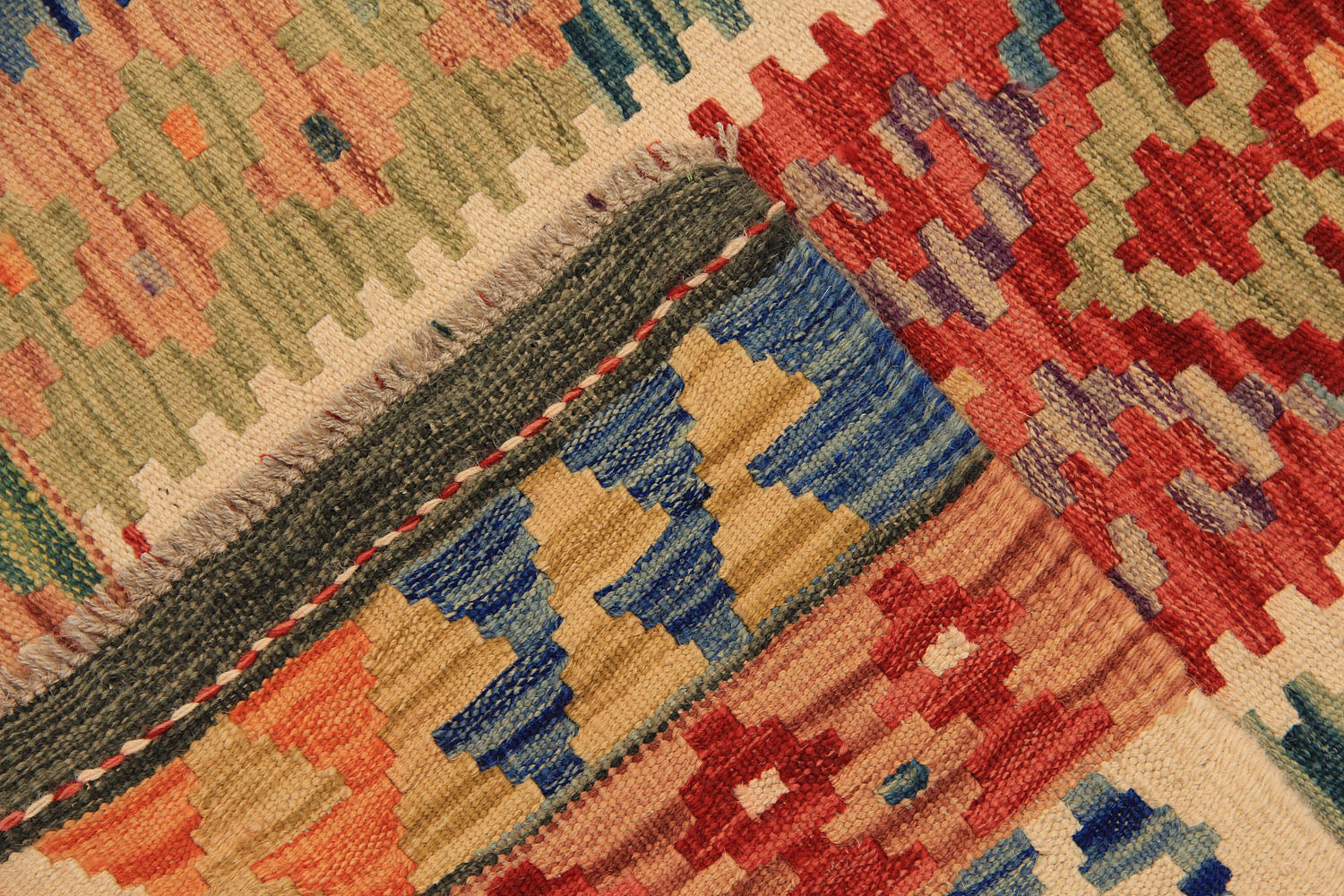 3' X 8' Multy Handmade Veggie Dye Kilim Rug Runner