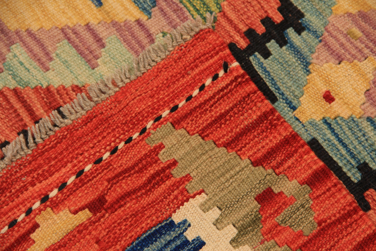 3' X 8' Multy Handmade Veggie Dye Kilim Rug Runner