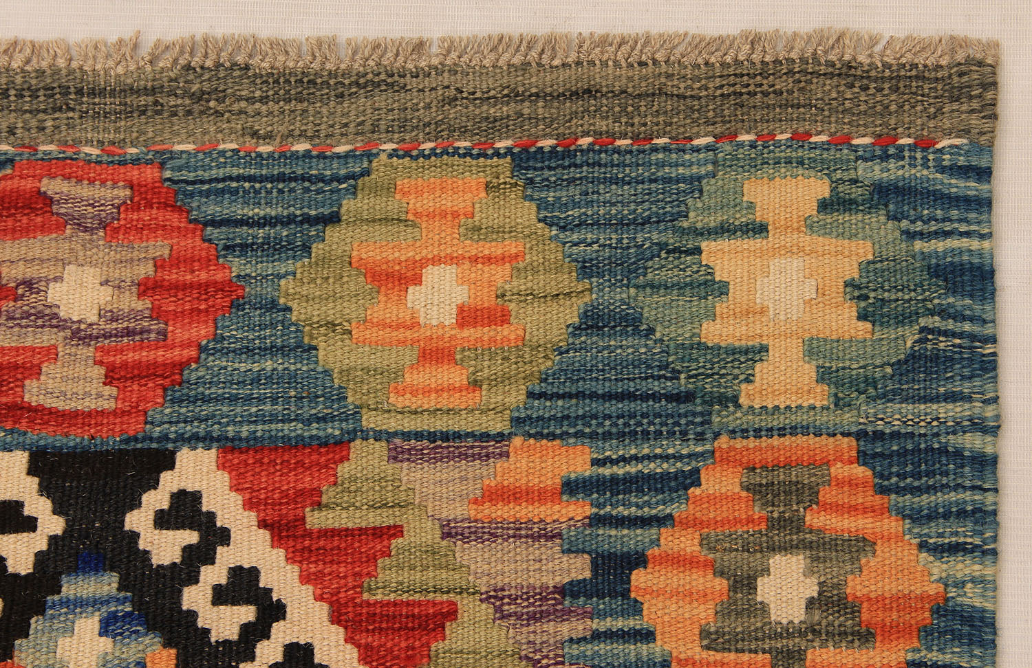 3' X 8' Multy Handmade Veggie Dye Kilim Rug Runner