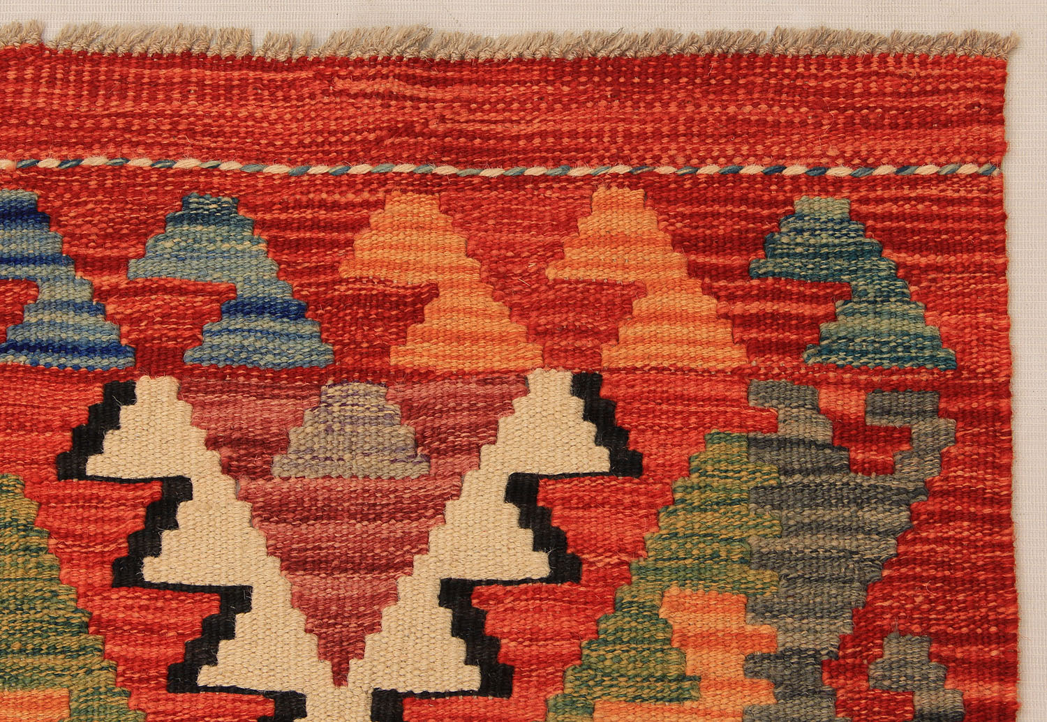 3' X 8' Multy Handmade Veggie Dye Kilim Rug Runner