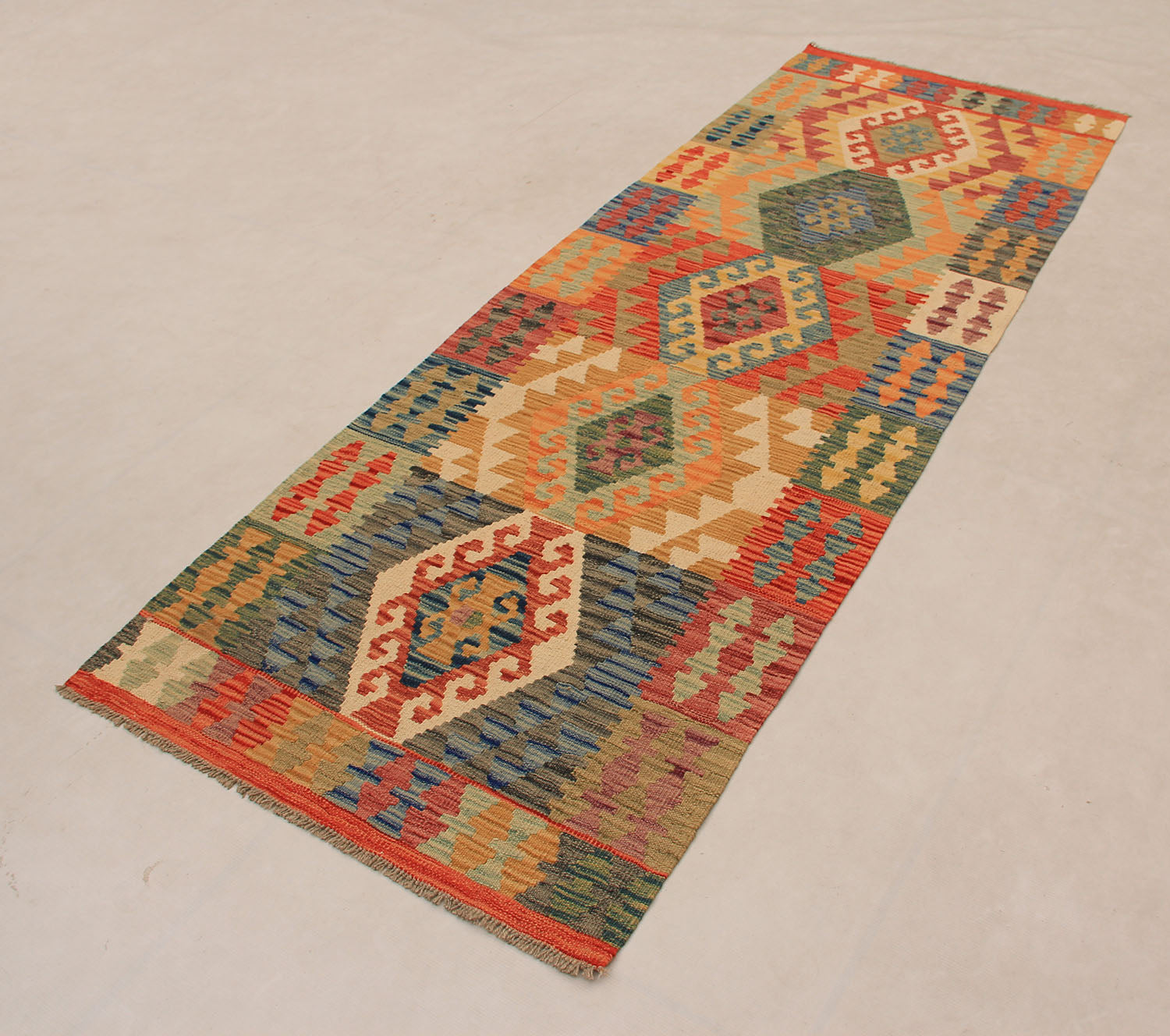 3' X 8' Multy Handmade Veggie Dye Kilim Rug Runner