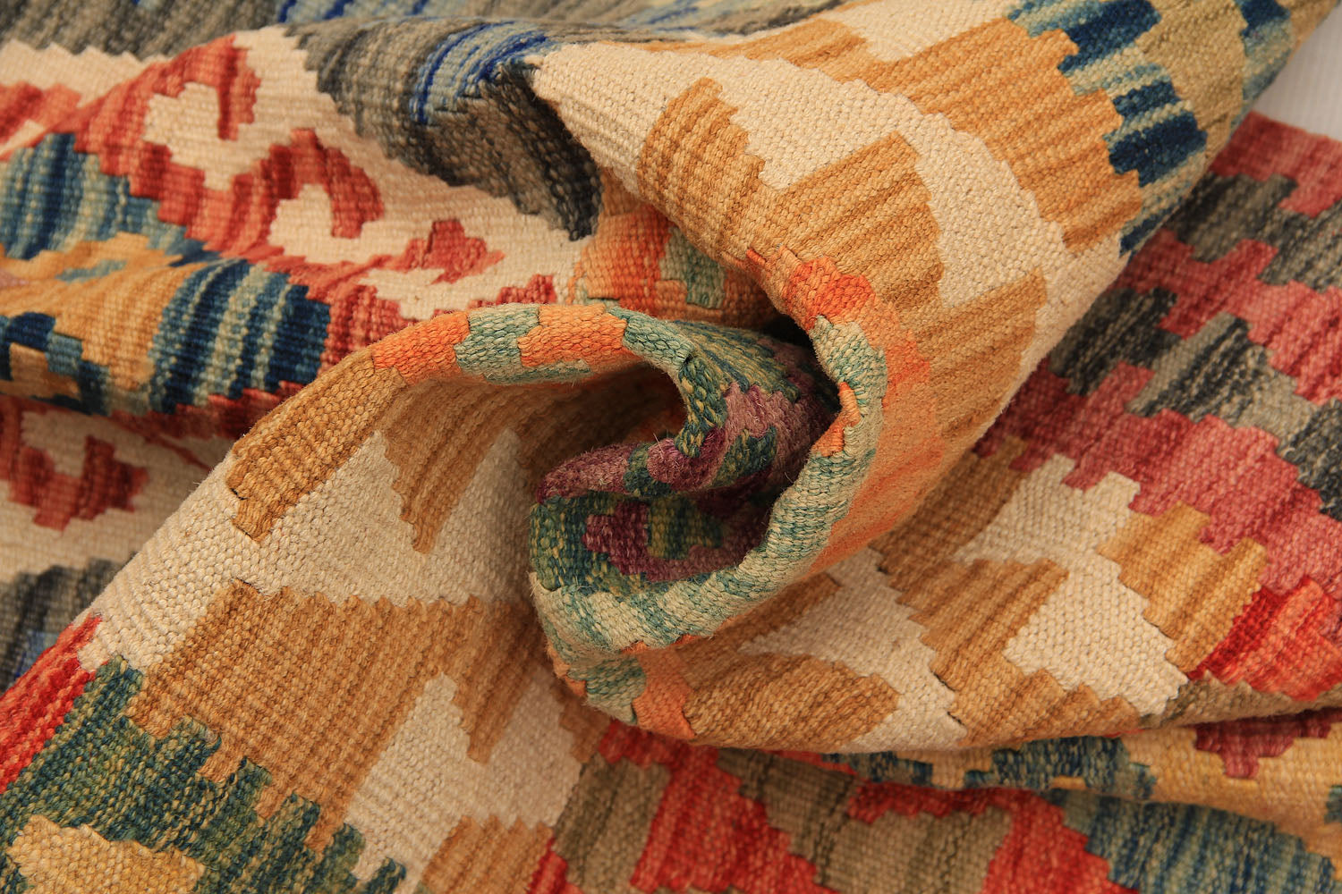 3' X 8' Multy Handmade Veggie Dye Kilim Rug Runner