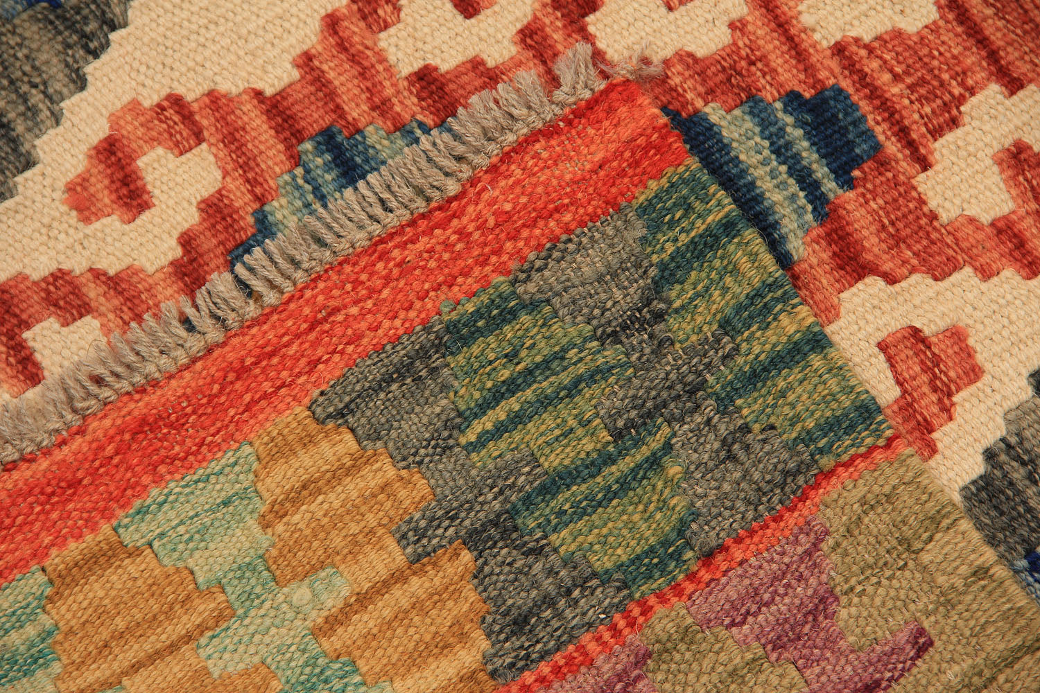 3' X 8' Multy Handmade Veggie Dye Kilim Rug Runner