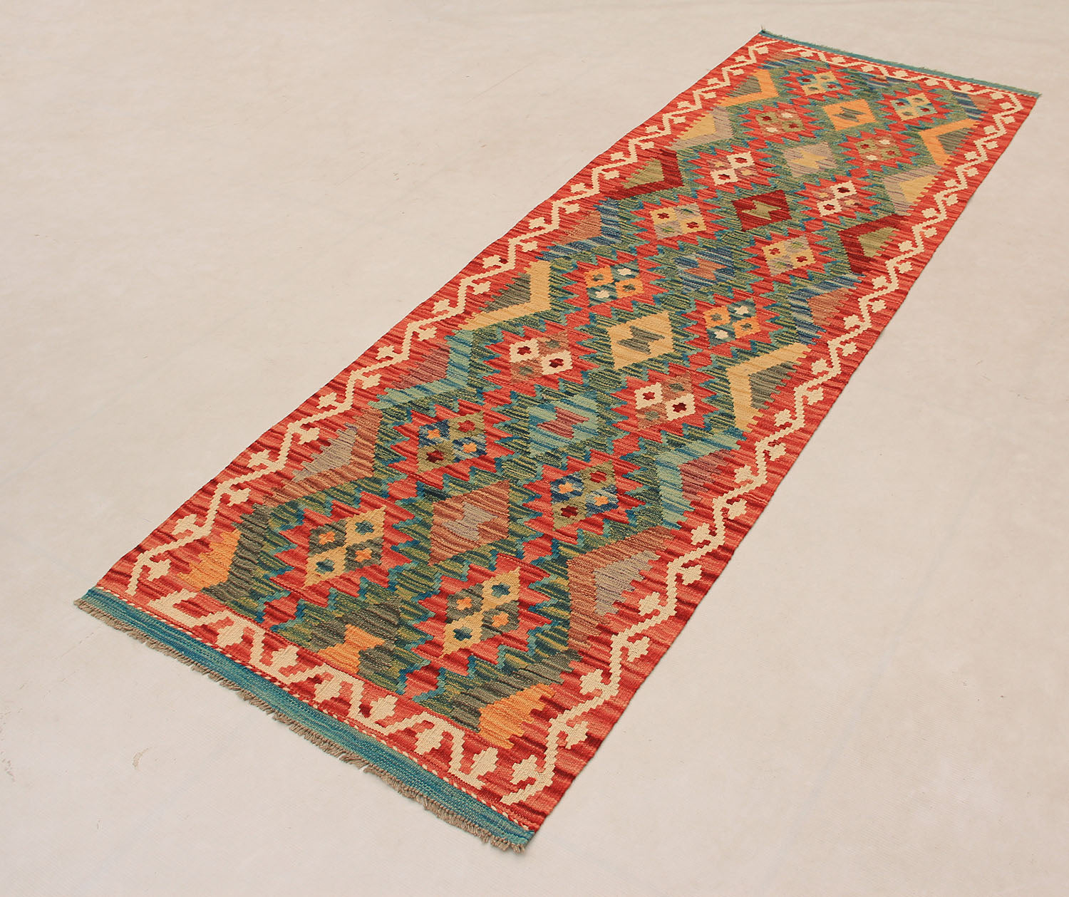 3' X 8' Multy Handmade Veggie Dye Kilim Rug Runner