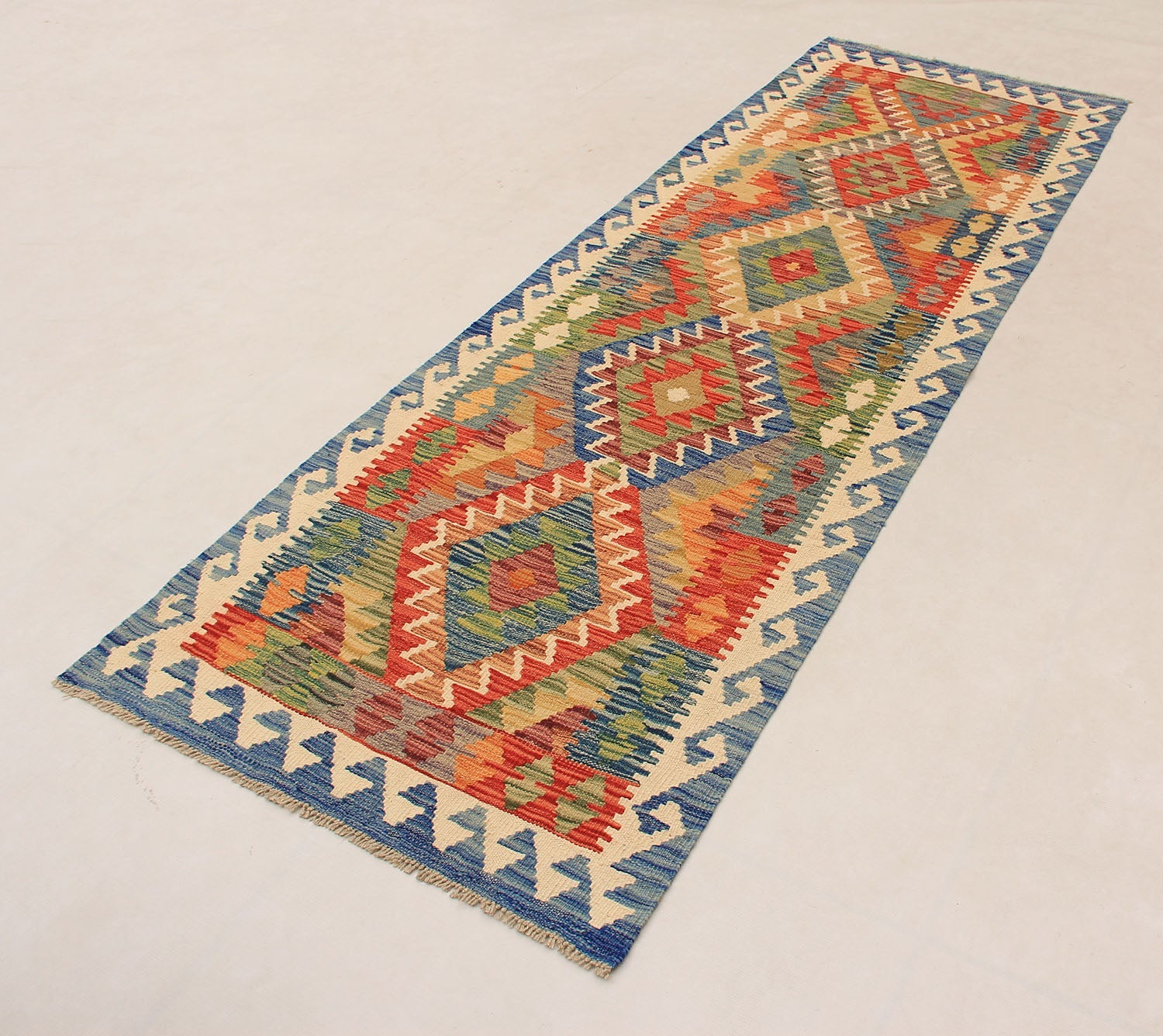 3' X 8' Multy Handmade Veggie Dye Kilim Rug Runner