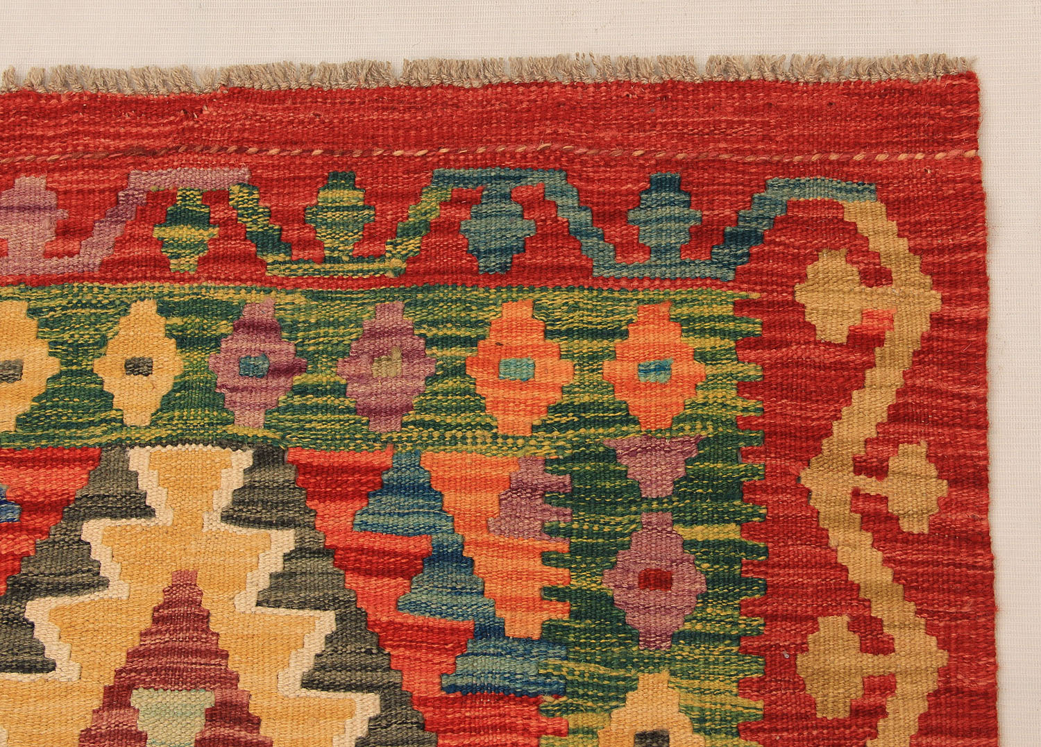 3' X 8' Multy Handmade Veggie Dye Kilim Rug Runner