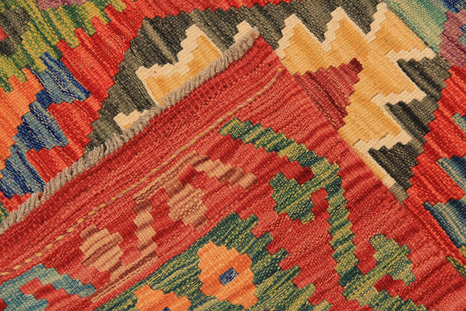 3' X 8' Multy Handmade Veggie Dye Kilim Rug Runner