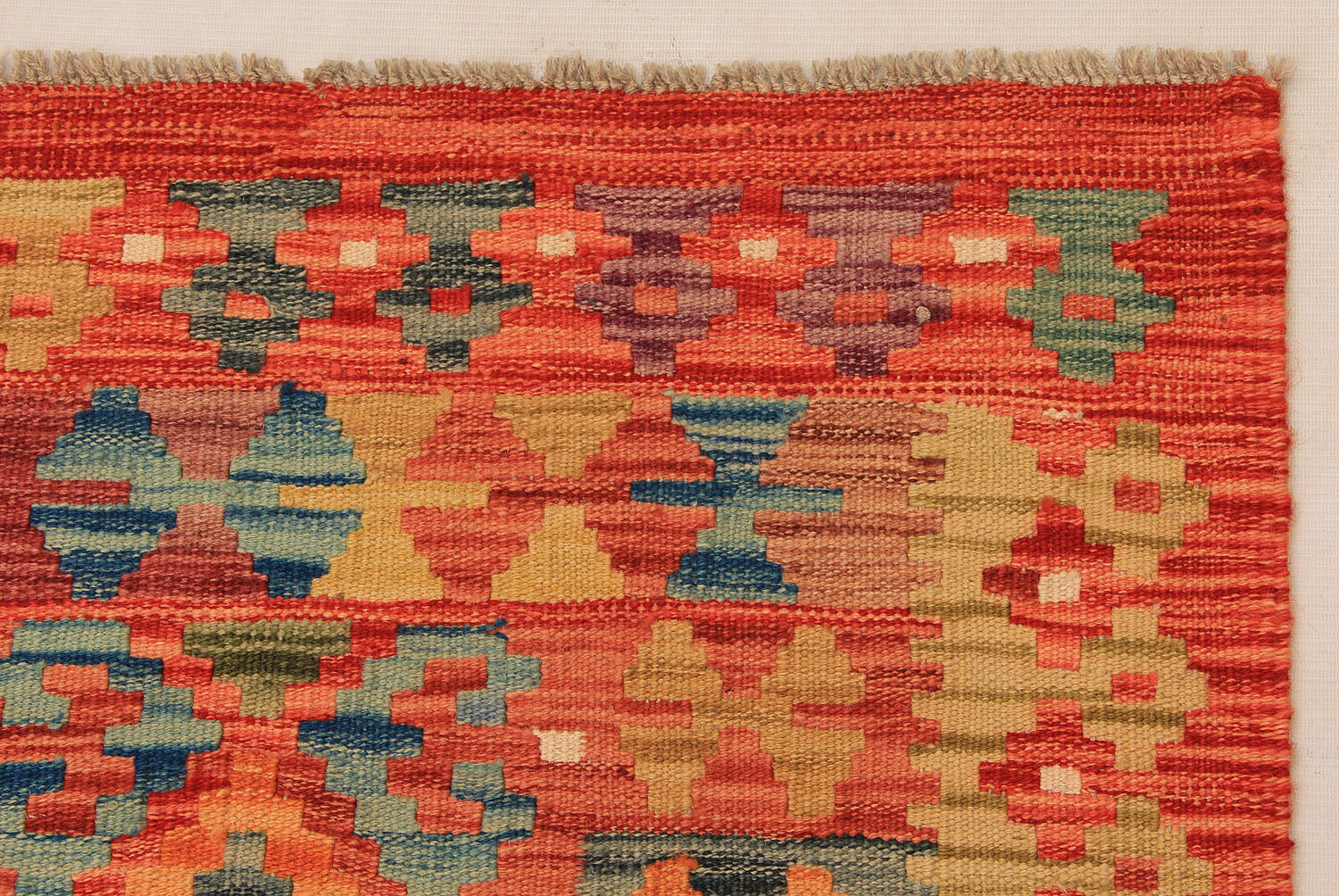 3' X 8' Multy Handmade Veggie Dye Kilim Rug Runner