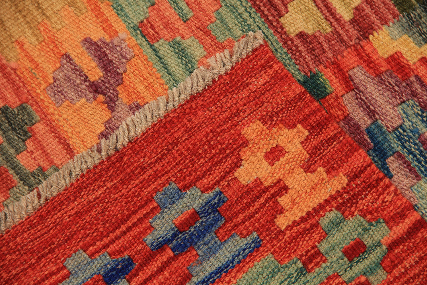 3' X 8' Multy Handmade Veggie Dye Kilim Rug Runner