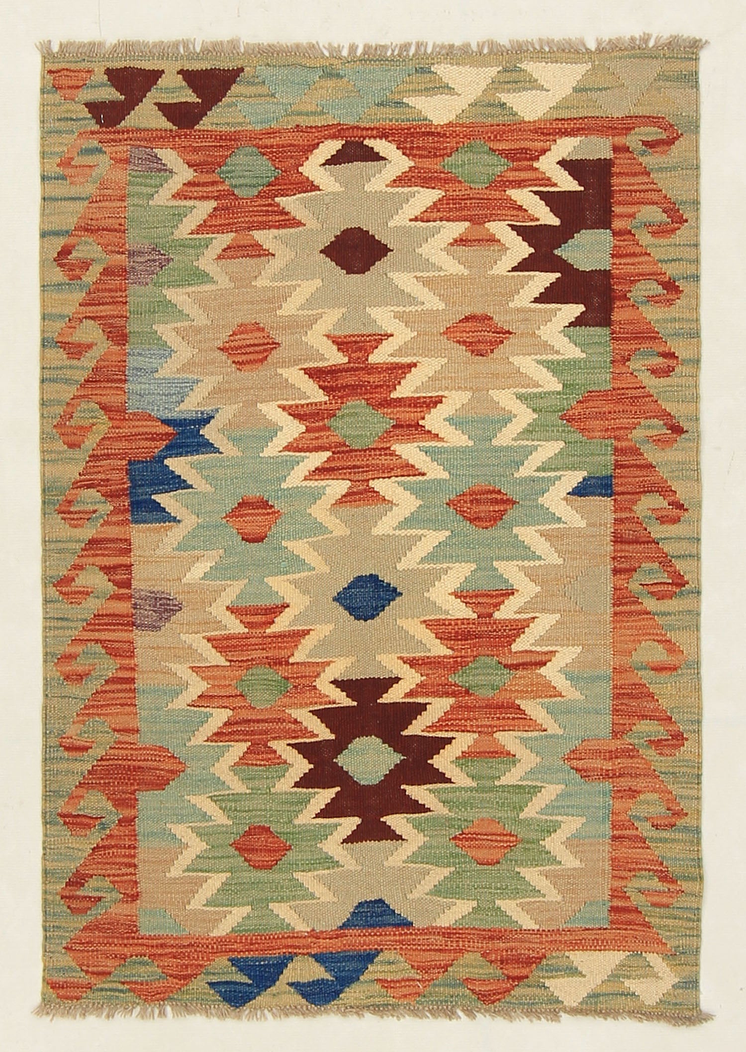 3' X 4' Multy Handmade Veggie Dye Kilim Rug Rectangular