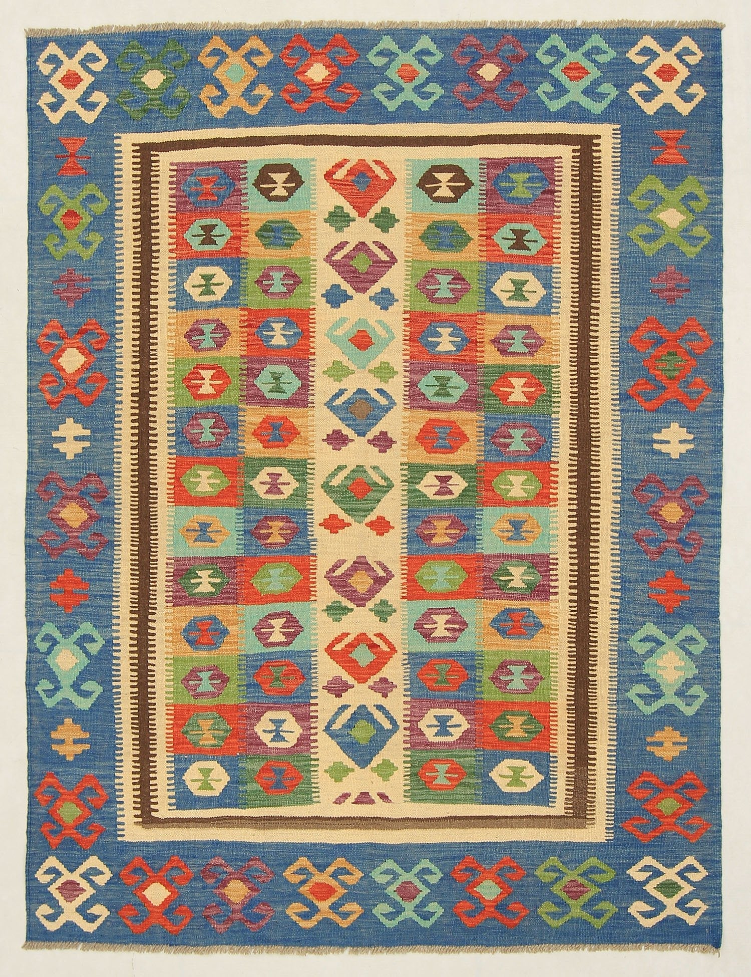 Multy Handmade Veggie Dye Kilim Rug Rectangular