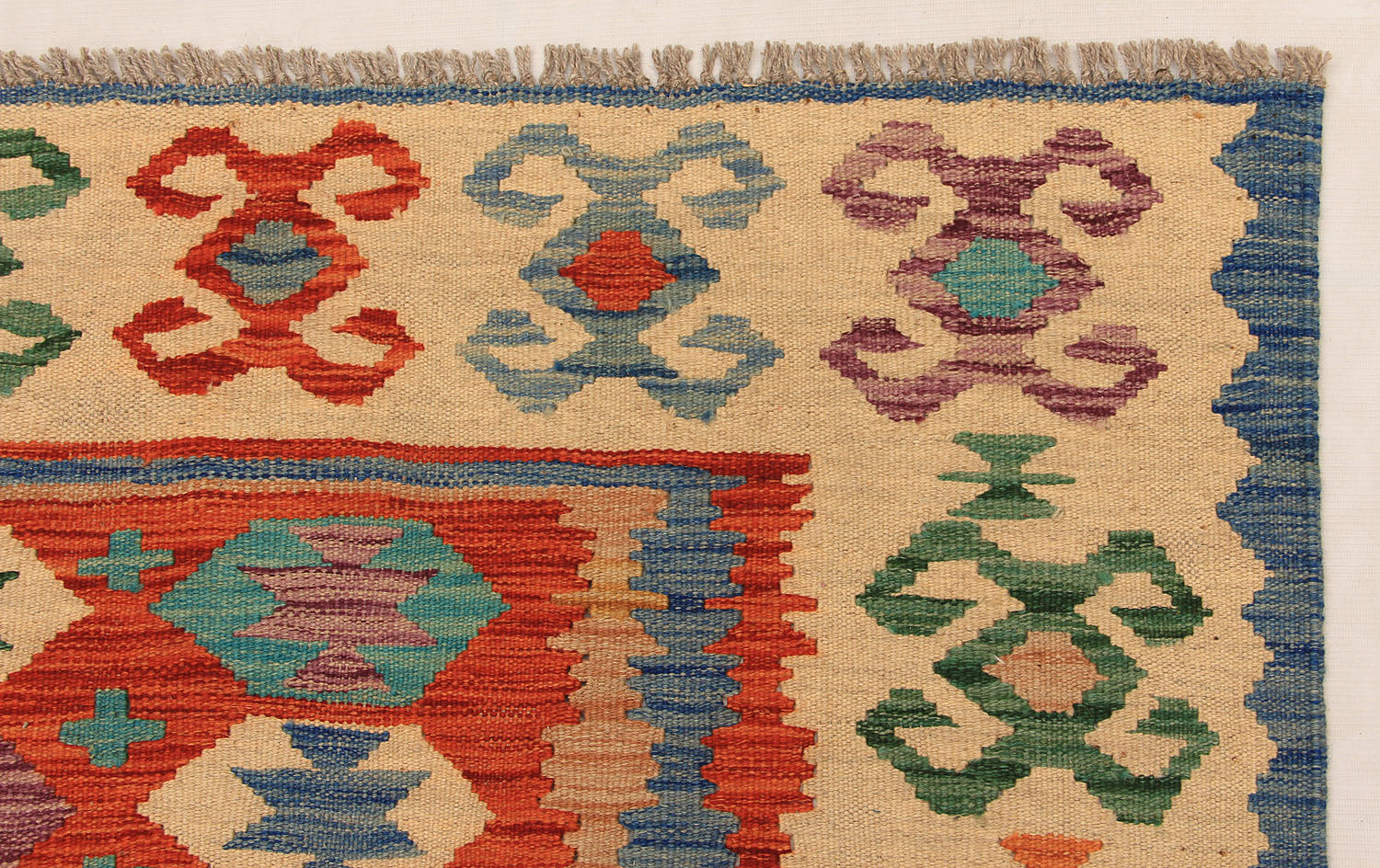 4' 6" x 6' 6 Multy Handmade Veggie Dye Kilim Rug Rectangular
