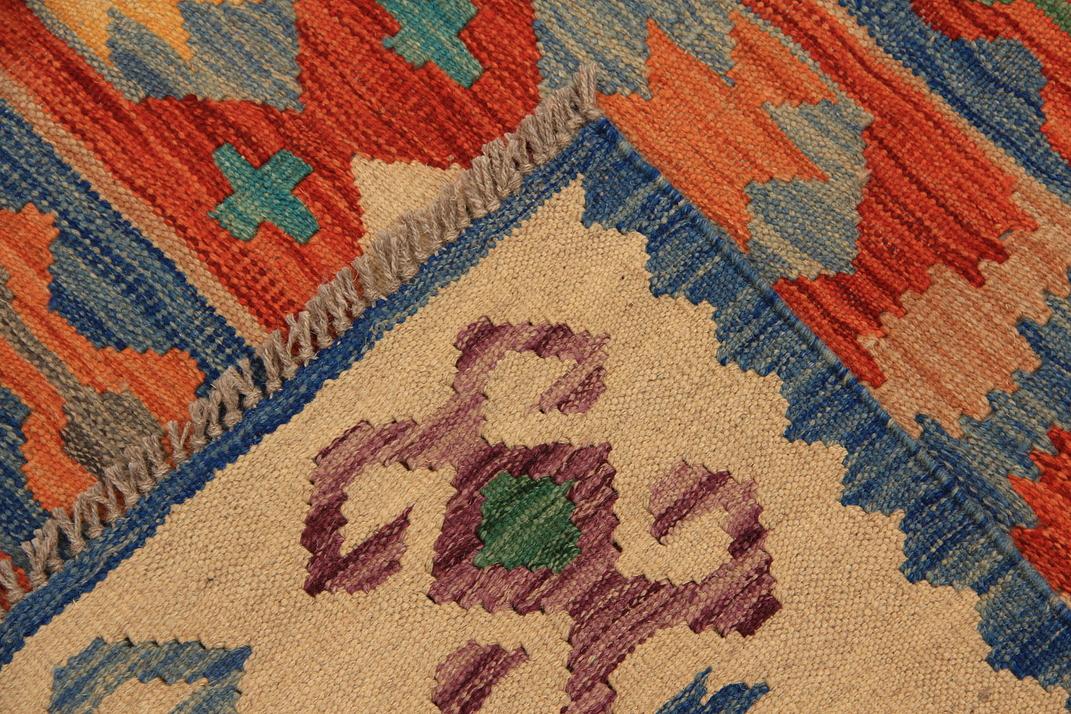 4' 6" x 6' 6 Multy Handmade Veggie Dye Kilim Rug Rectangular