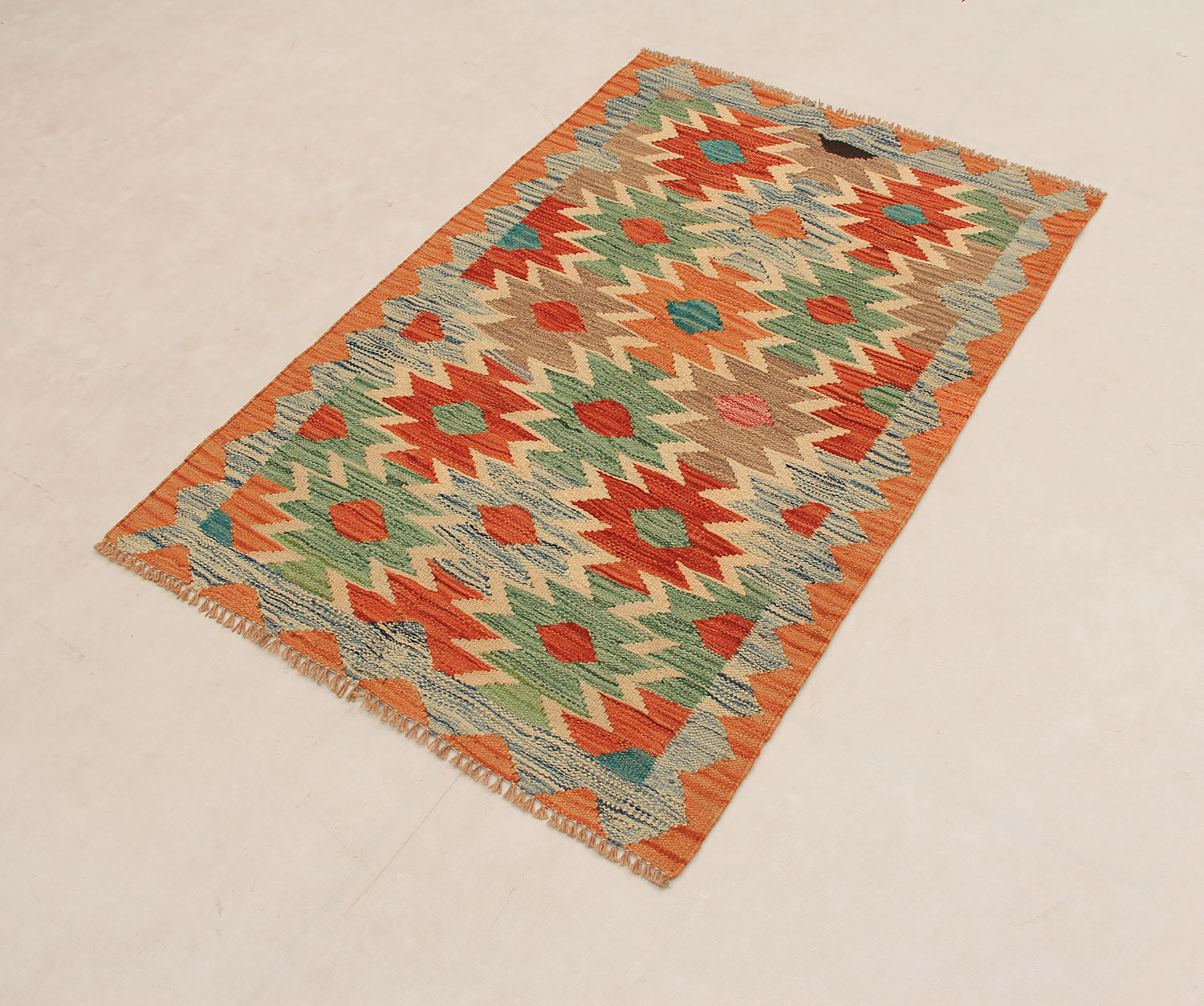 2' 6" x 4' Multy Handmade Veggie Dye Kilim Rug Rectangular