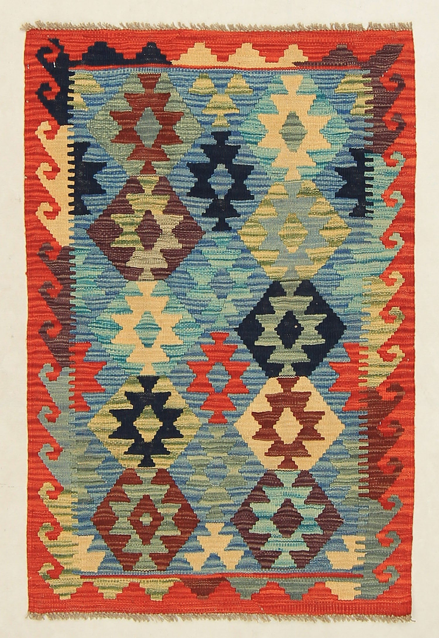 3' X 4' Multy Handmade Veggie Dye Kilim Rug Rectangular