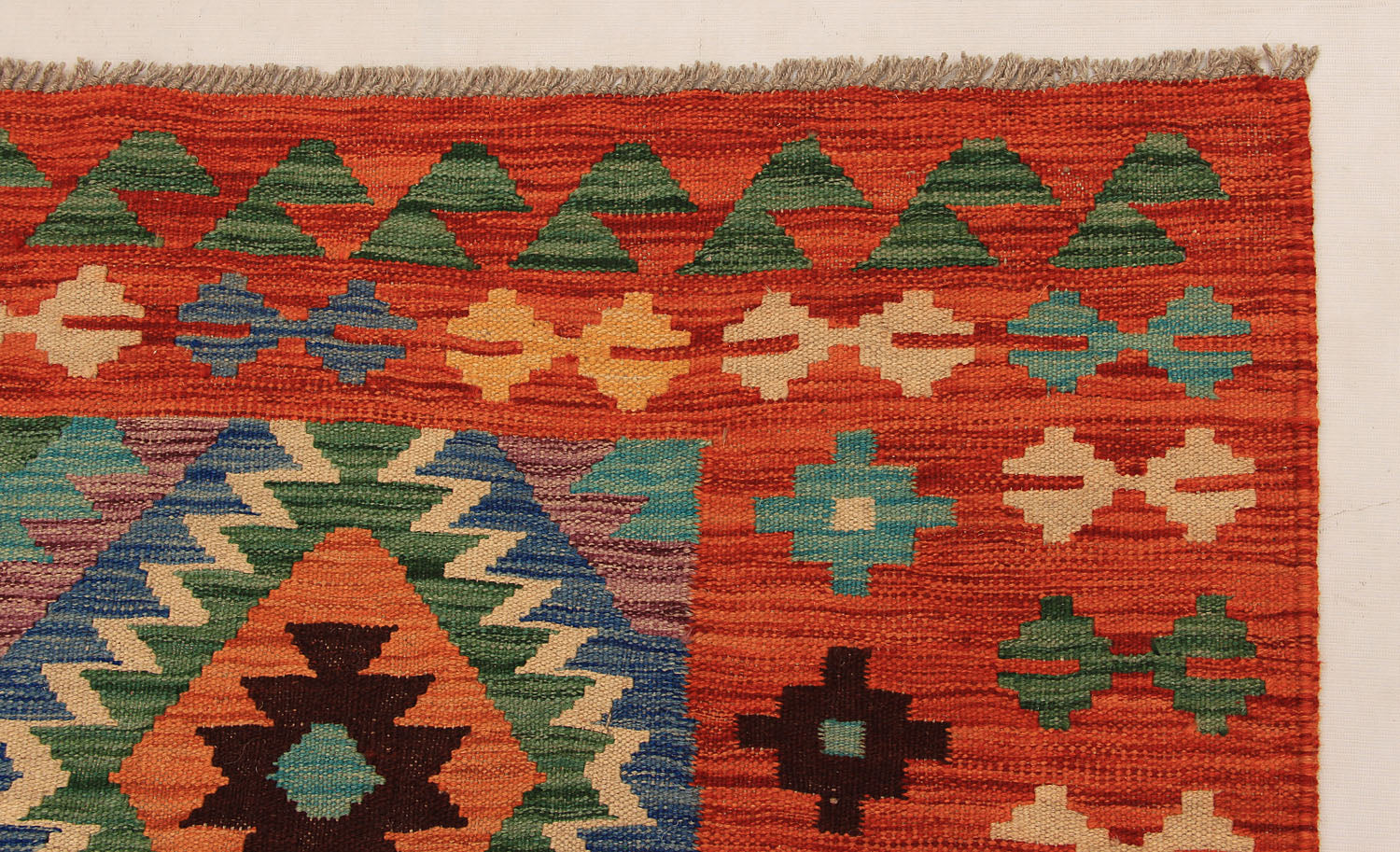 4' 6" x 6' 6 Multy Handmade Veggie Dye Kilim Rug Rectangular