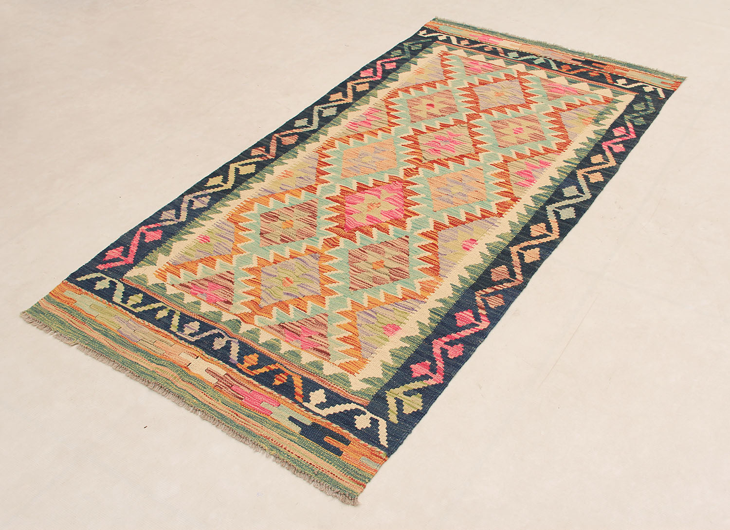 Multy Handmade Veggie Dye Kilim Rug Runner