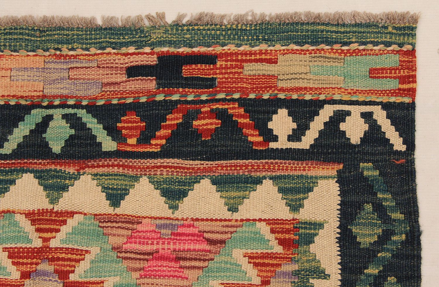 Multy Handmade Veggie Dye Kilim Rug Runner